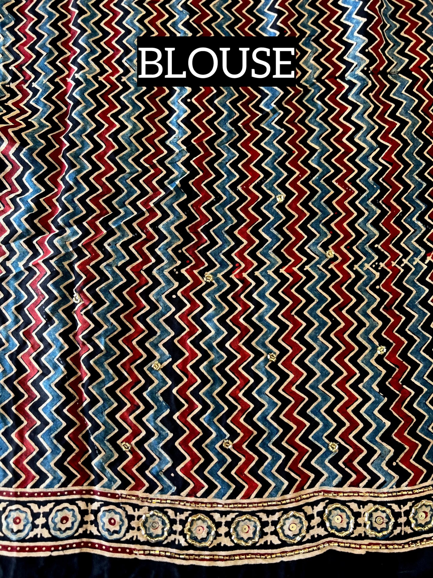 COCOA BLOOM - Pure Modal Ajrakh Hand Embroidered Saree