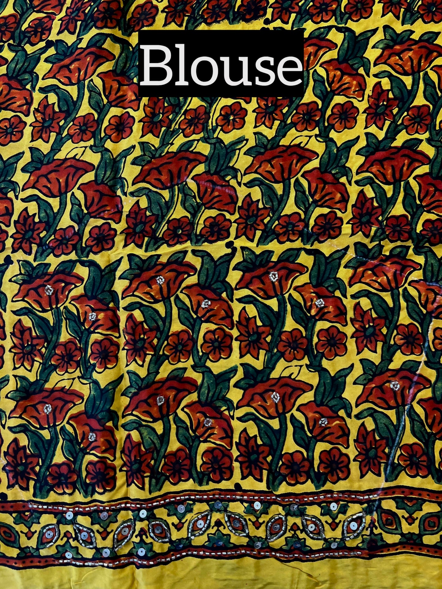 SUNNY DREAM - Pure Modal Ajrakh Hand Embroidered Saree