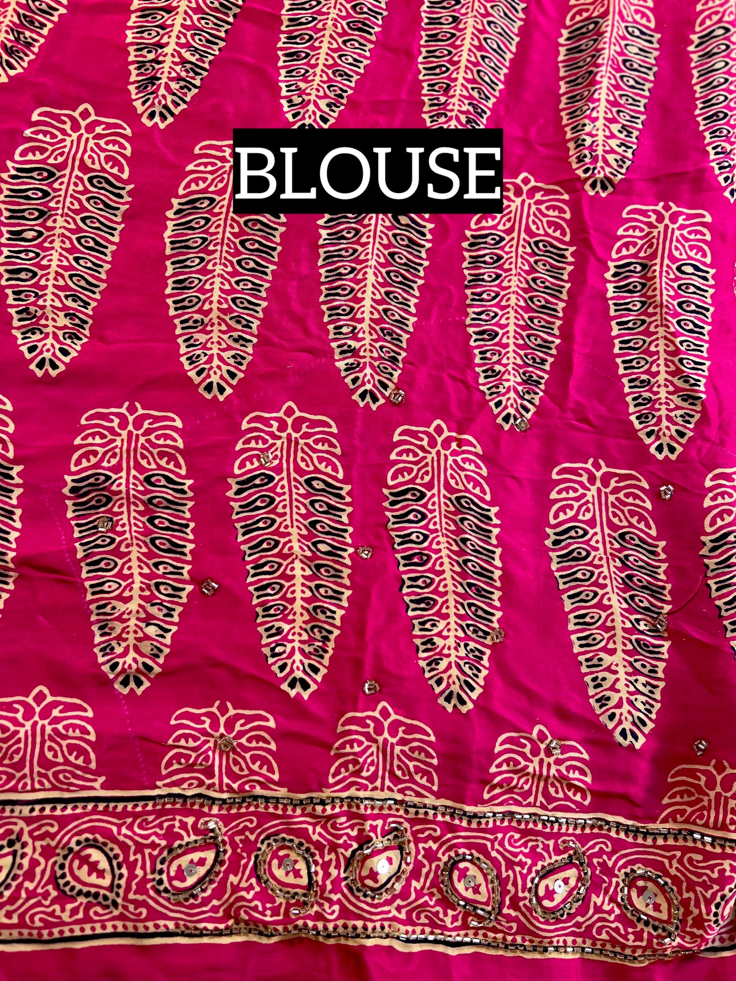 FUCHSIA MUSE - Pure Modal Ajrakh Hand Embroidered Saree