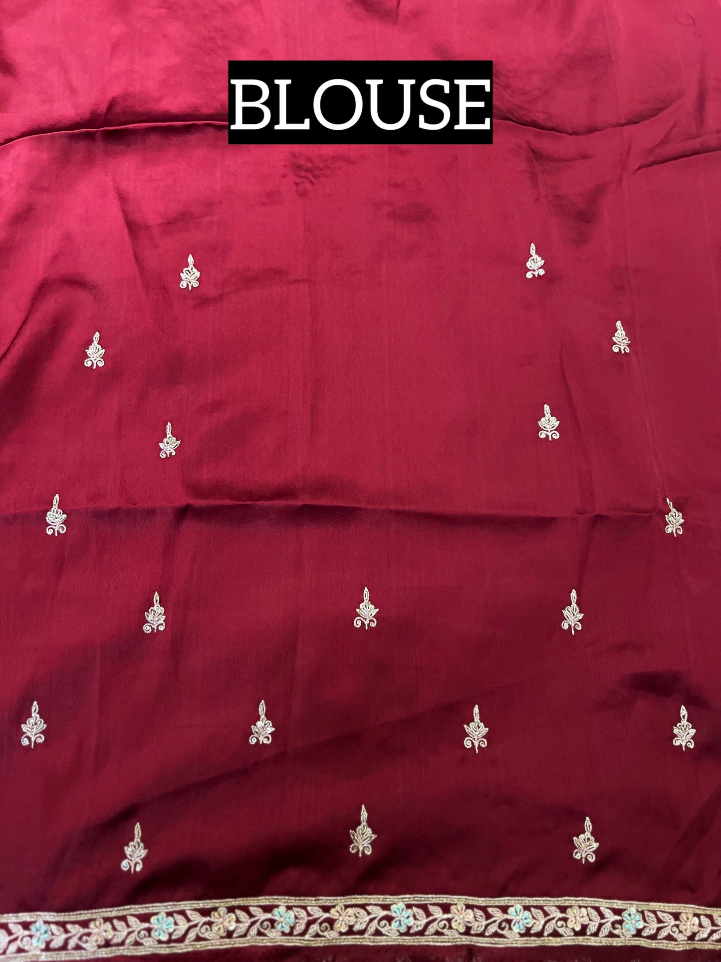 DILRUBA - Pure Satin Zardosi Hand Embroidered Saree