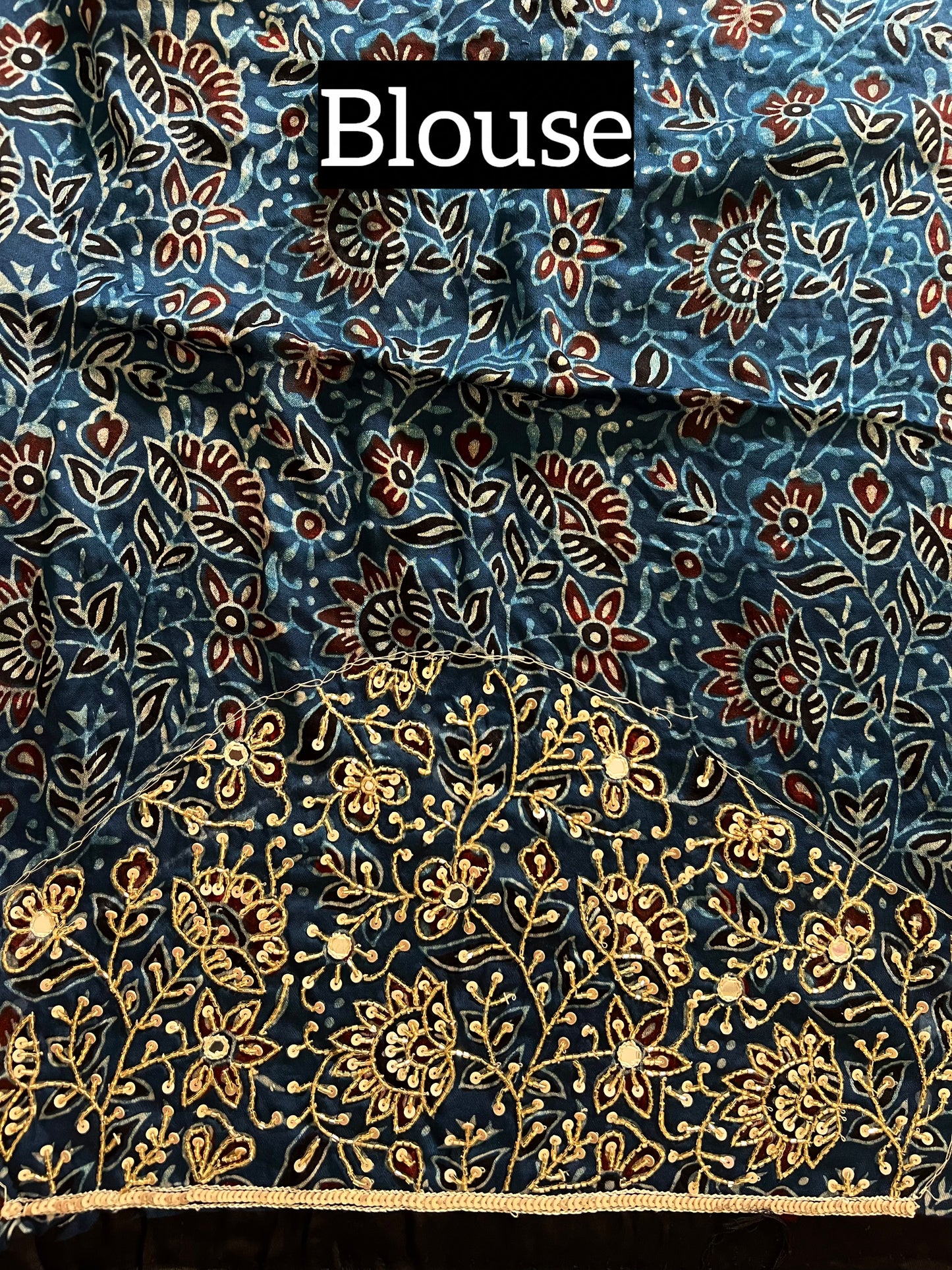 RED ROYALE BANDHANI - Pure Modal Bandhani Ajrakh Hand Embroidered Saree