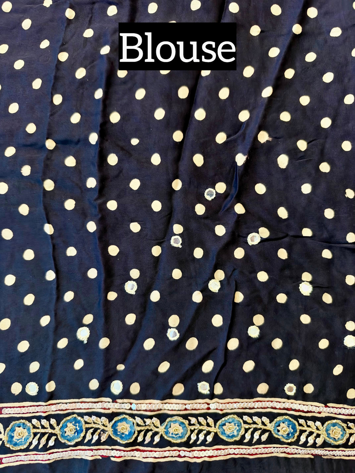ONYX STARDUST - Pure Modal Ajrakh Hand Embroidered Saree