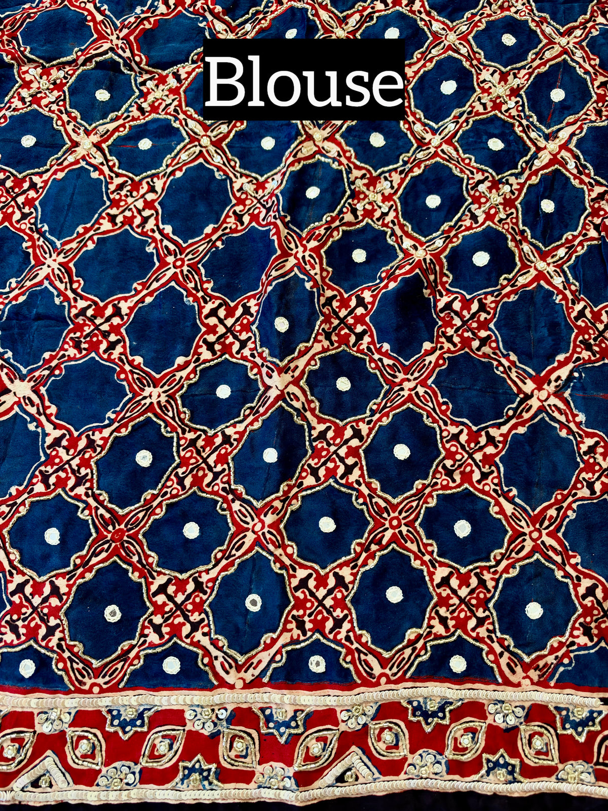 TULIP TWILIGHT - Pure Modal Ajrakh Hand Embroidered Saree