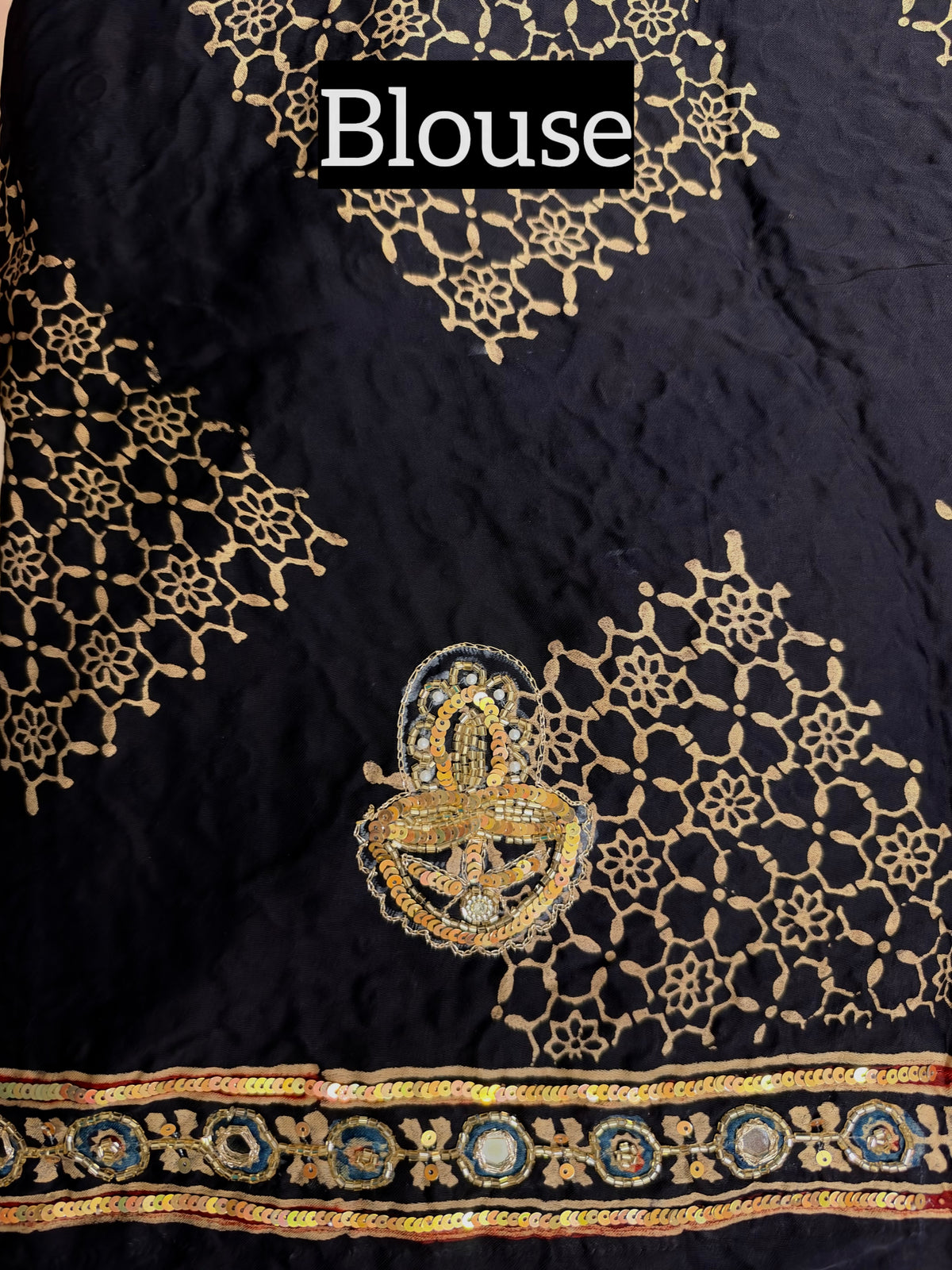 JEWEL FEVER - Pure Modal Ajrakh Hand Embroidered Saree