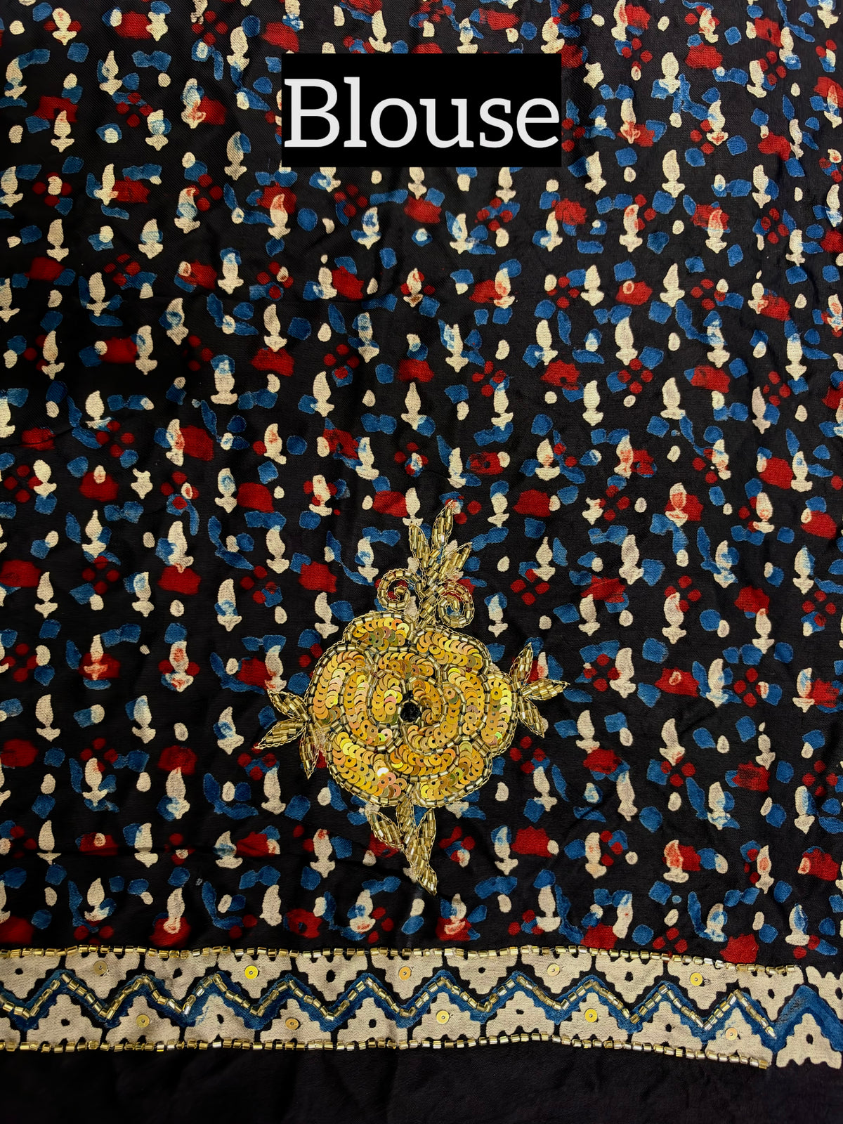 NEW BERRY ROSE - Pure Modal Ajrakh Hand Embroidered Saree
