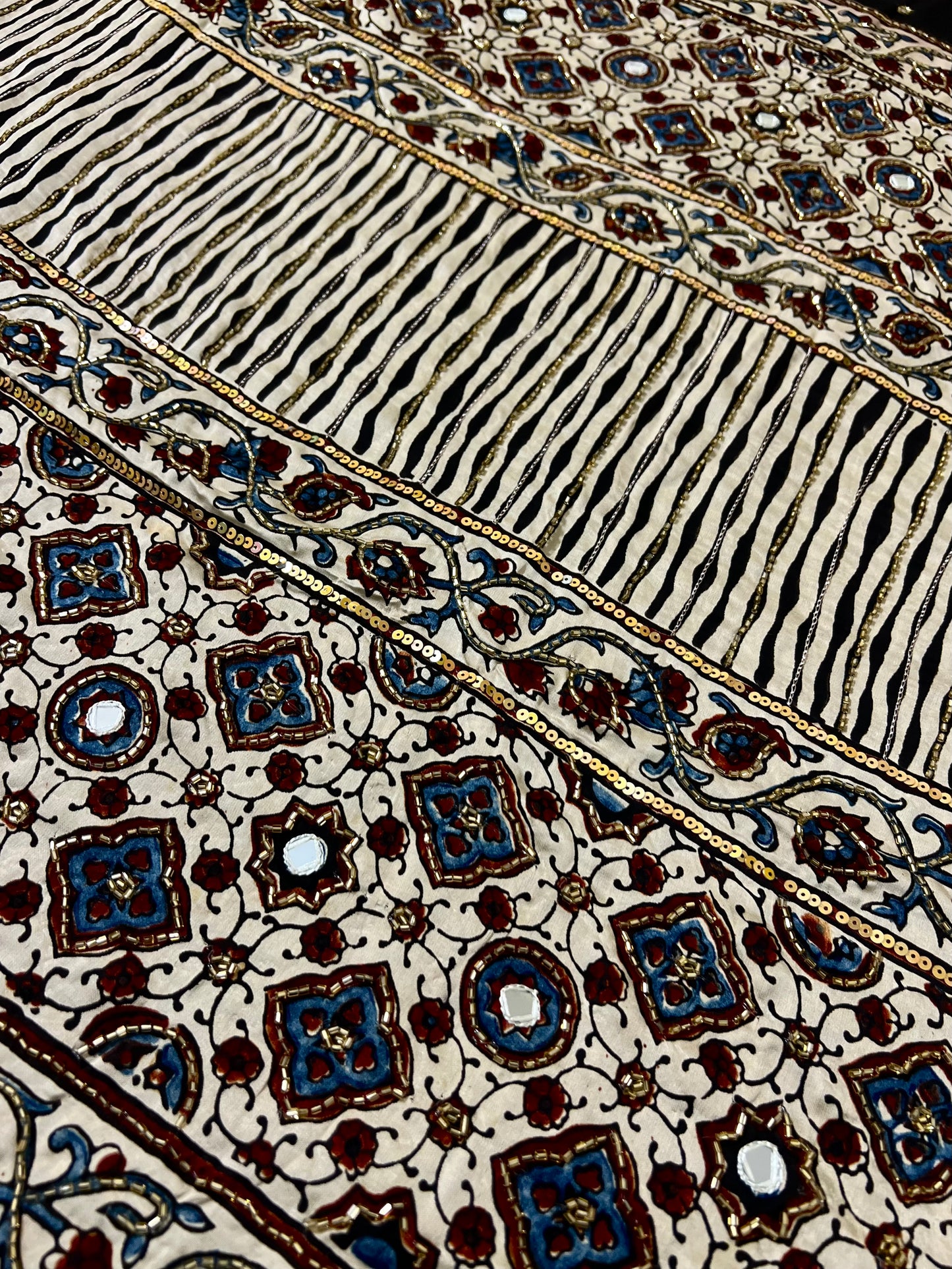 LILAC ROSE - Pure Modal Ajrakh Hand Embroidered Saree