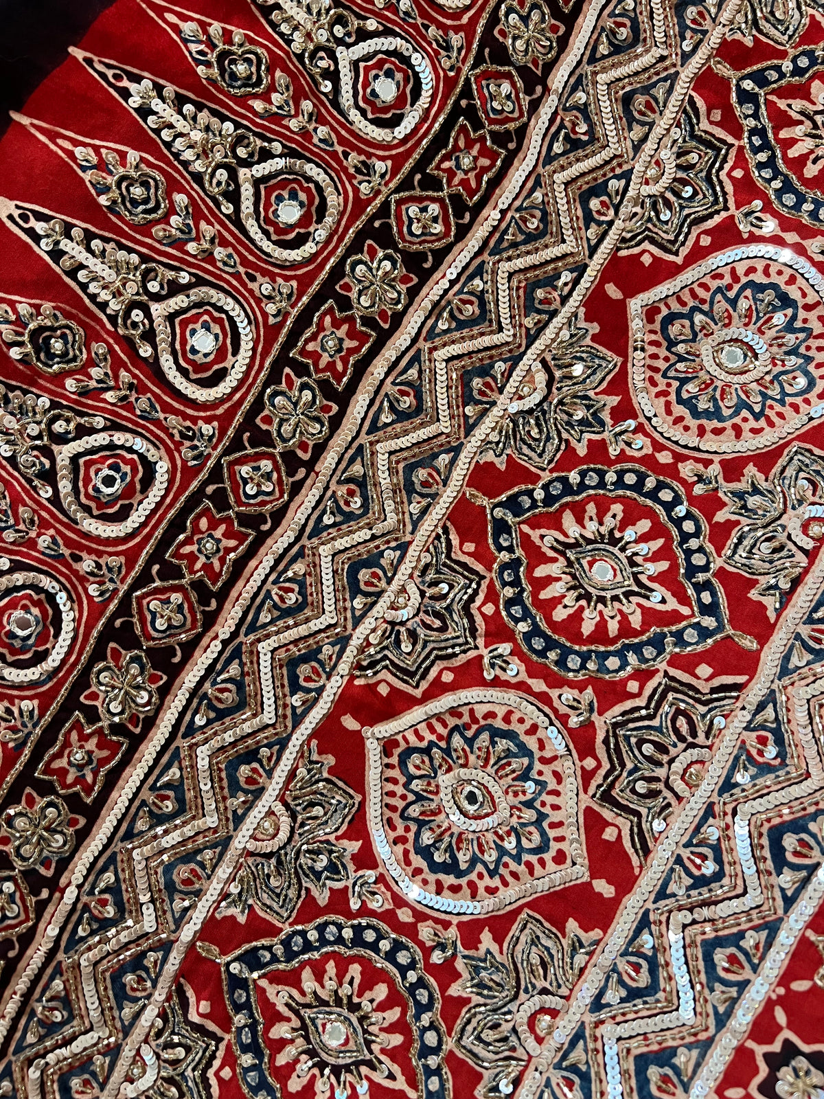 GLITTER AFFAIR - Pure Modal Ajrakh Hand Embroidered Saree