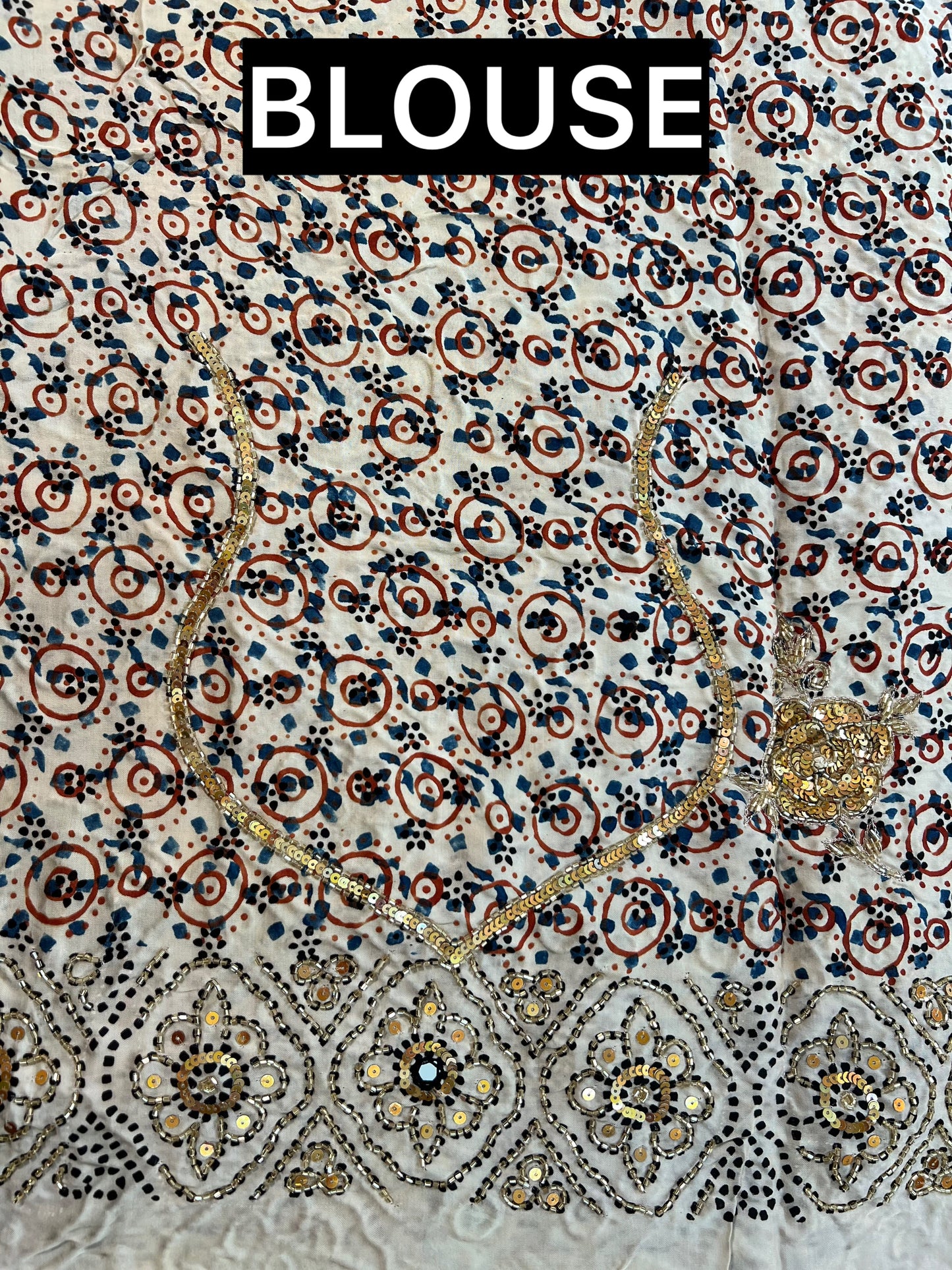 BLUSH ROSE - Pure Modal Ajrakh Hand Embroidered Saree