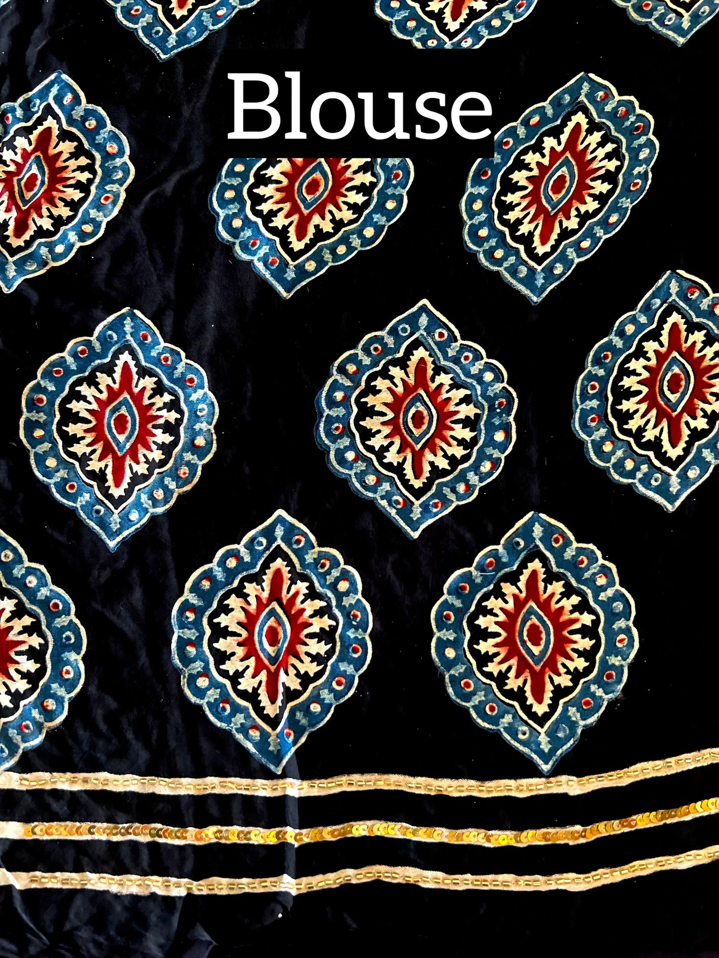 RED ROMANCE - Pure Modal Ajrakh Hand Embroidered Saree