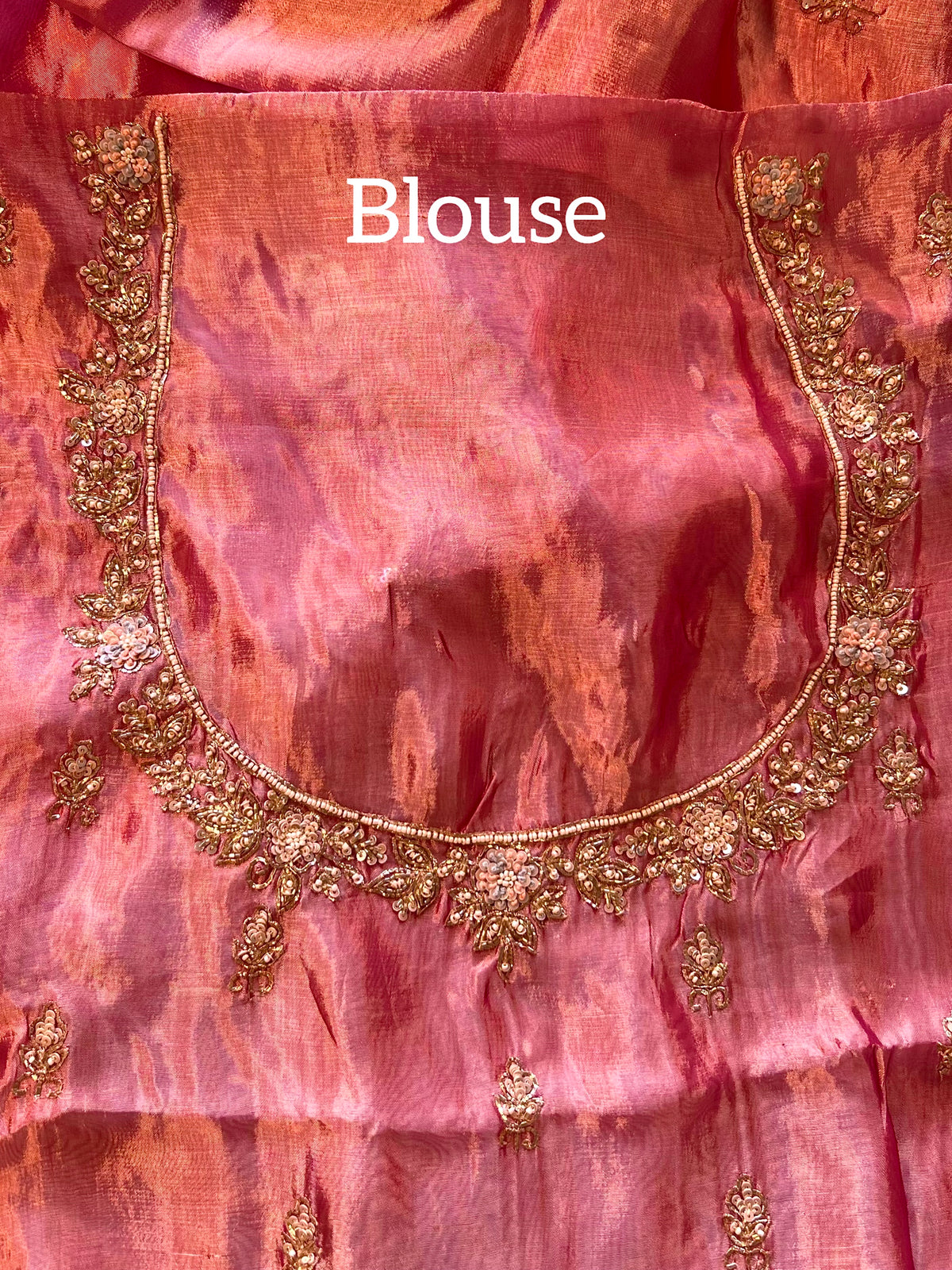SHABNAM - Pure Chinnon Satin Zardosi Pitta Hand Embroidered Saree