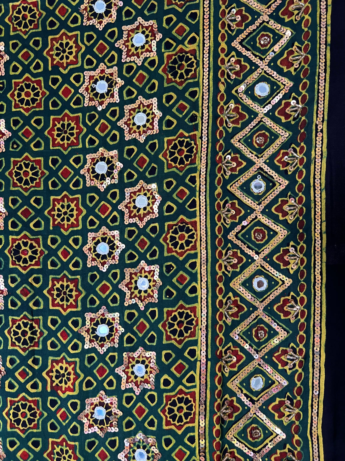 DIVINE JEWEL - Pure Modal Ajrakh Hand Embroidered Saree