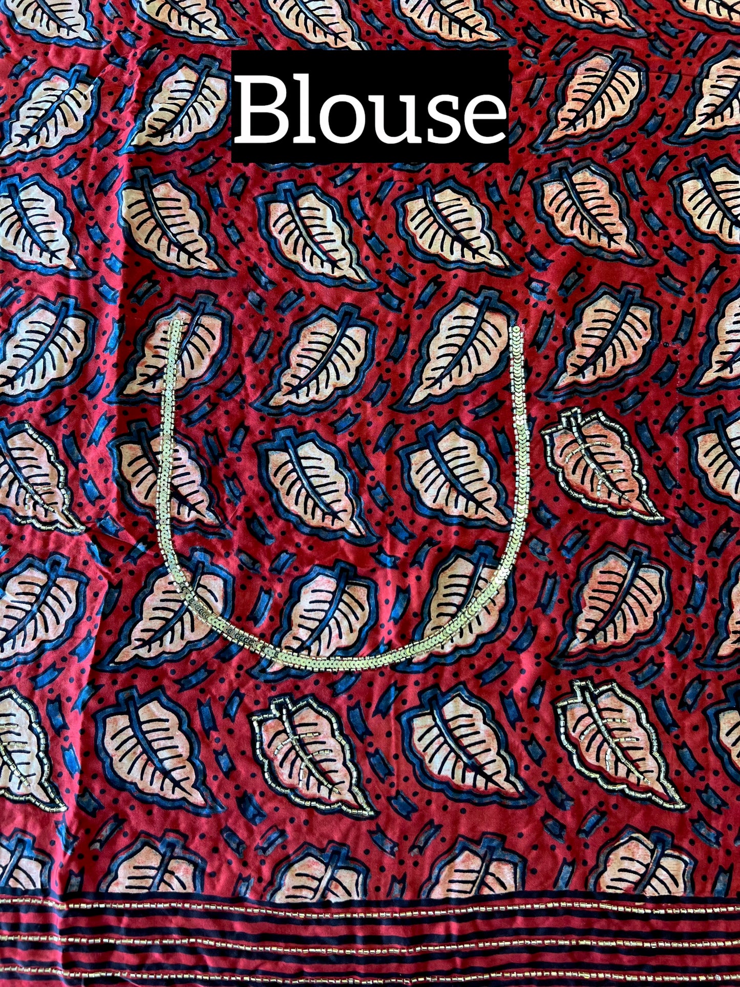 PASSION ROSE - Pure Modal Ajrakh Hand Embroidered Saree