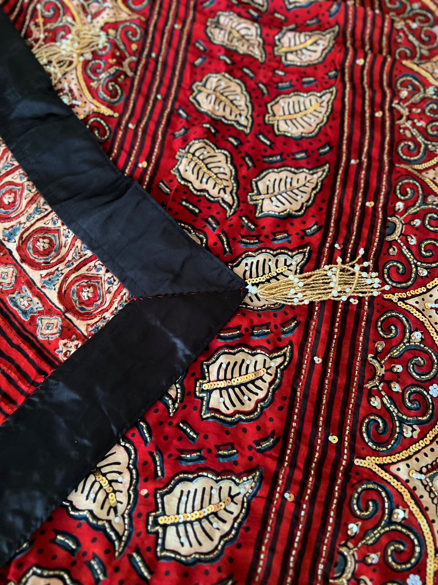 GREEN ECSTASY - Pure Modal Ajrakh Hand Embroidered Saree