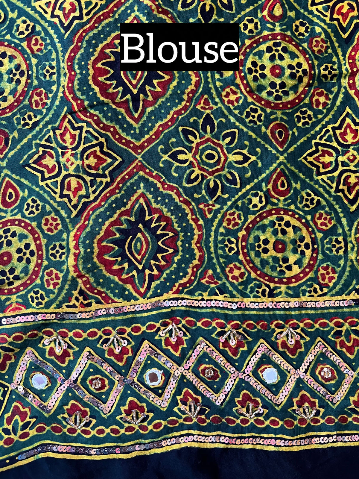 DIVINE JEWEL - Pure Modal Ajrakh Hand Embroidered Saree