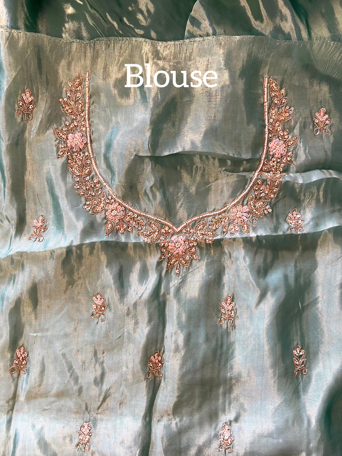 ZUBAIDAA - Pure Chinnon Satin Zardosi Pitta Hand Embroidered Saree