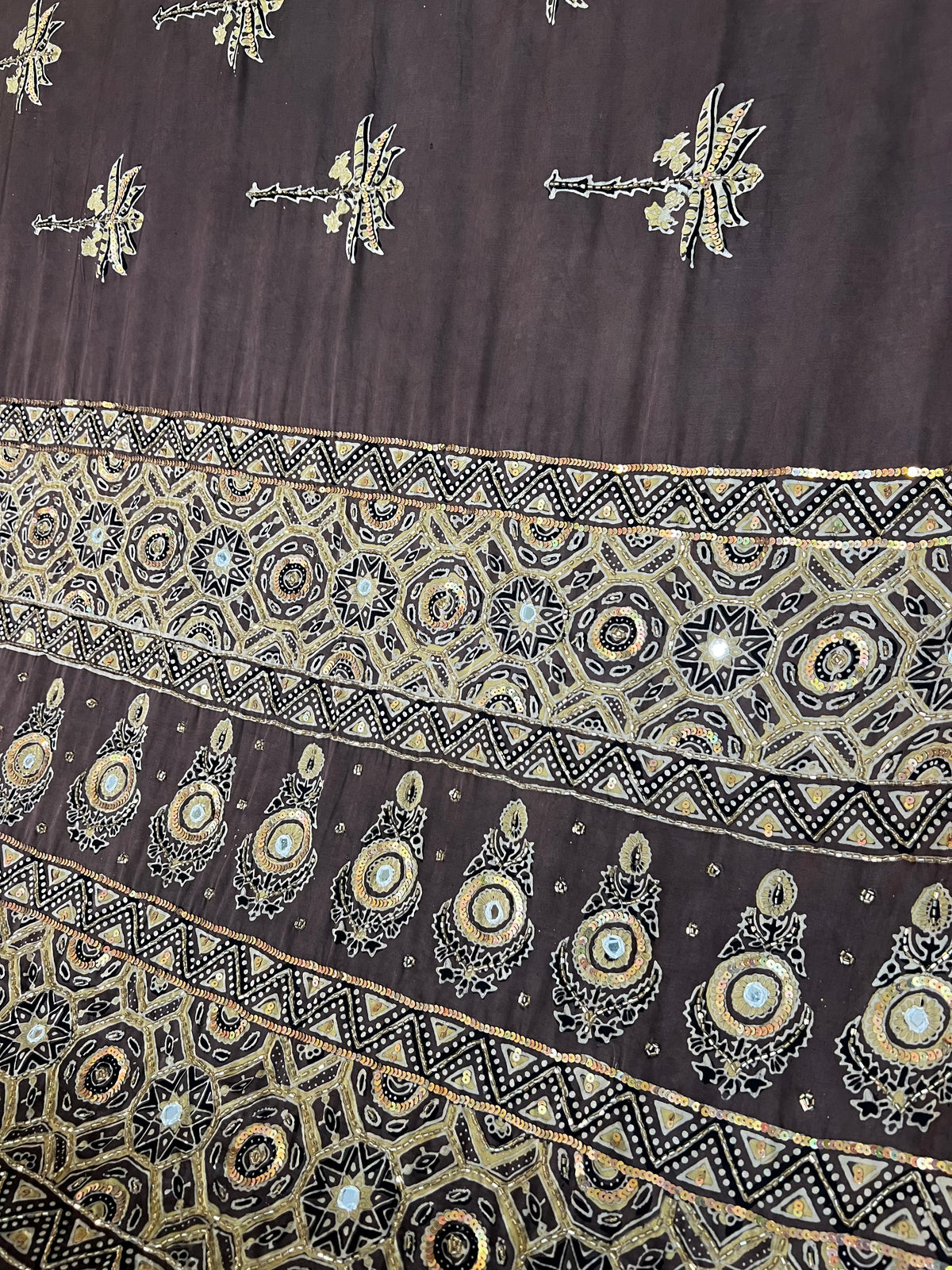 SANDSTONE BLOOM - Pure Modal Ajrakh Hand Embroidered Saree