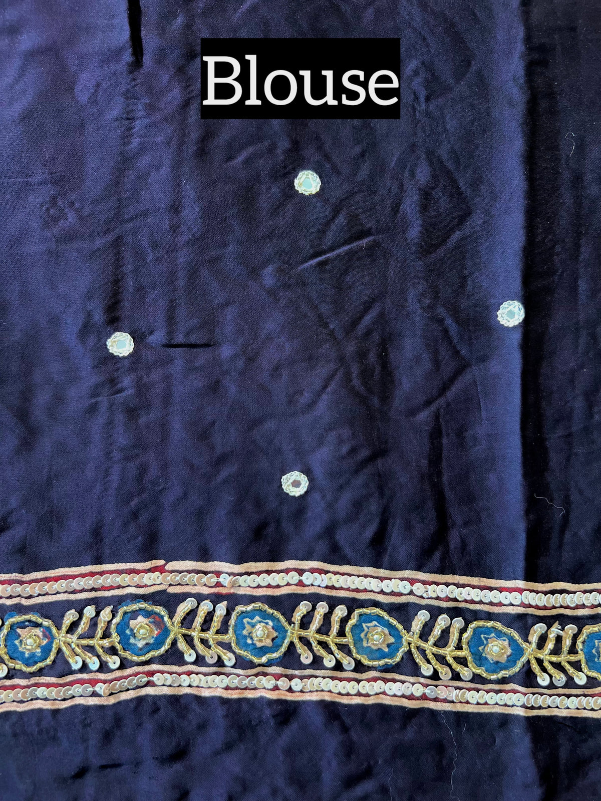 SPARKLE DREAMS - Pure Modal Ajrakh Hand Embroidered Saree