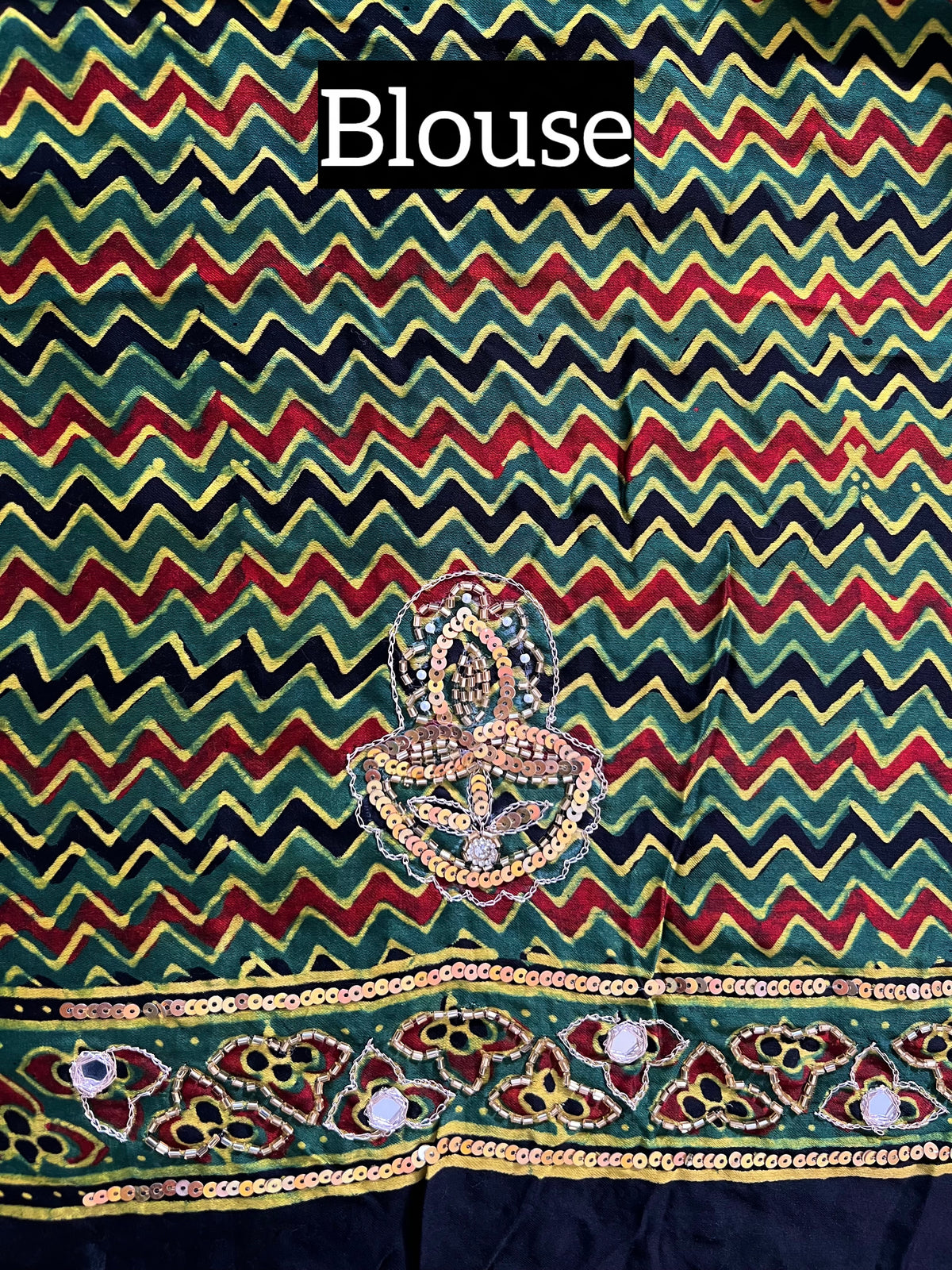 SPARKLE RUSH - Pure Modal Ajrakh Hand Embroidered Saree