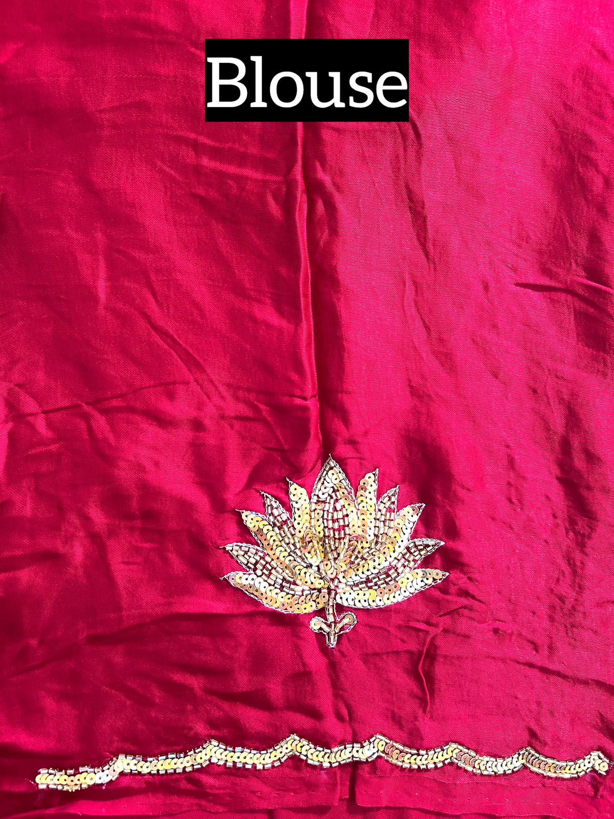 RUBY LOTUS - Pure Modal Hand Embroidered Saree with Tassels
