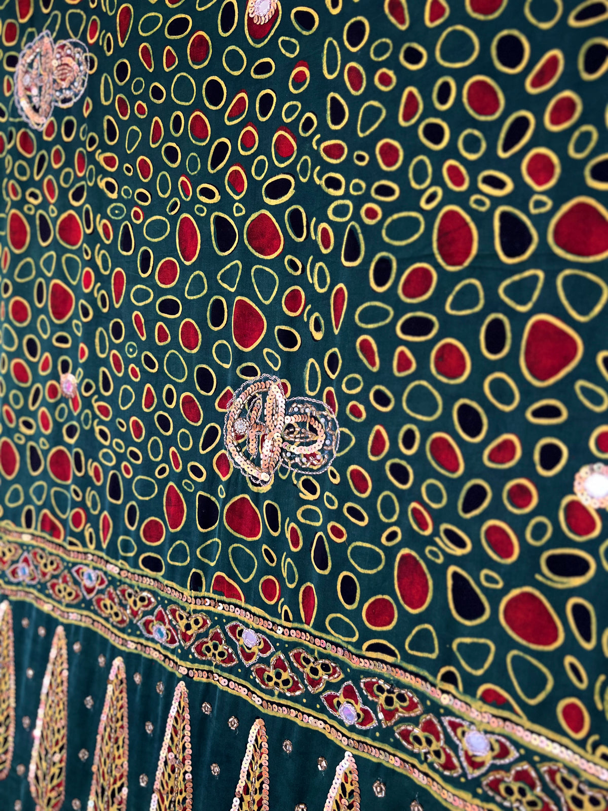 SPARKLE RUSH - Pure Modal Ajrakh Hand Embroidered Saree