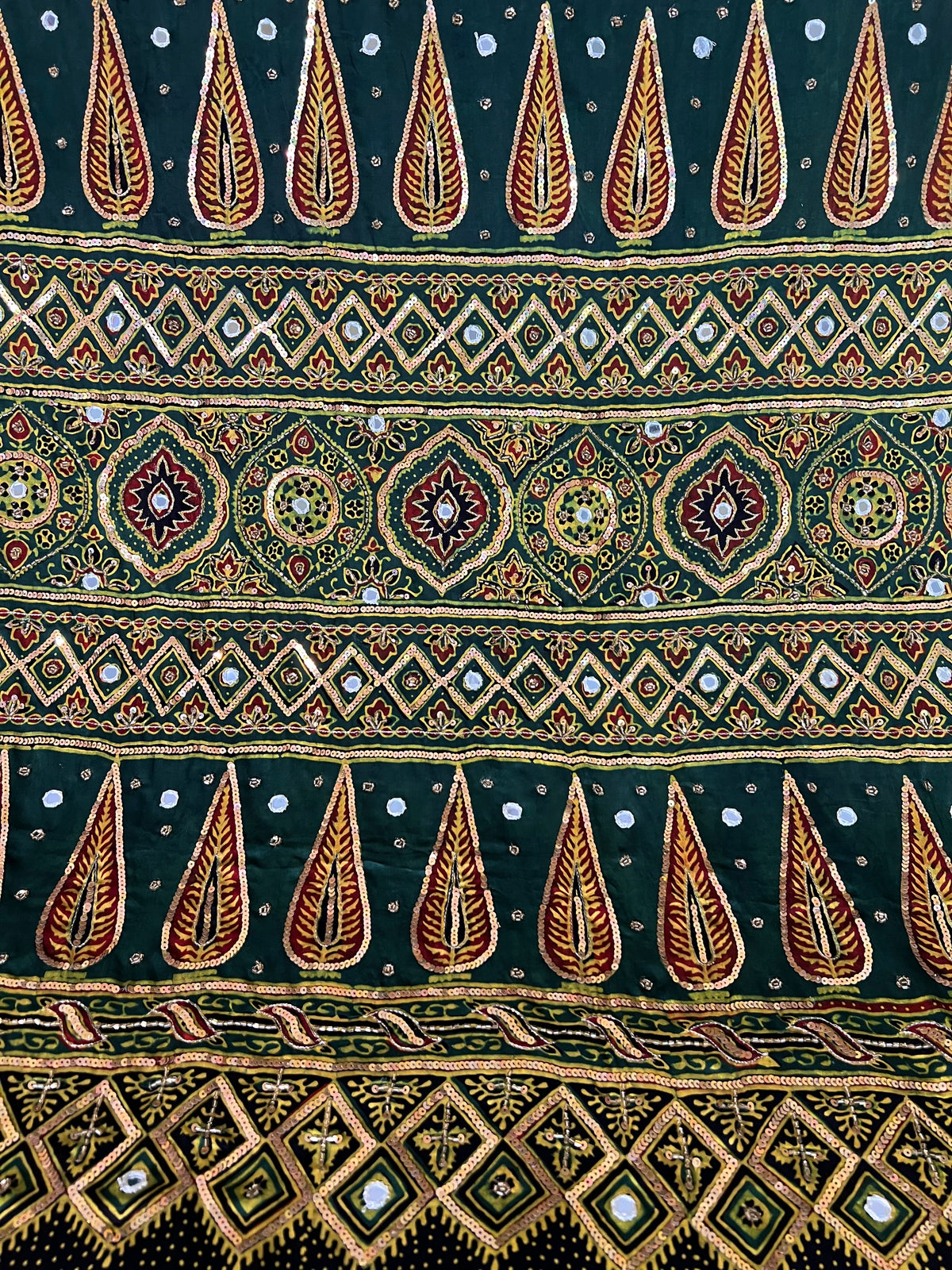 DIVINE JEWEL - Pure Modal Ajrakh Hand Embroidered Saree