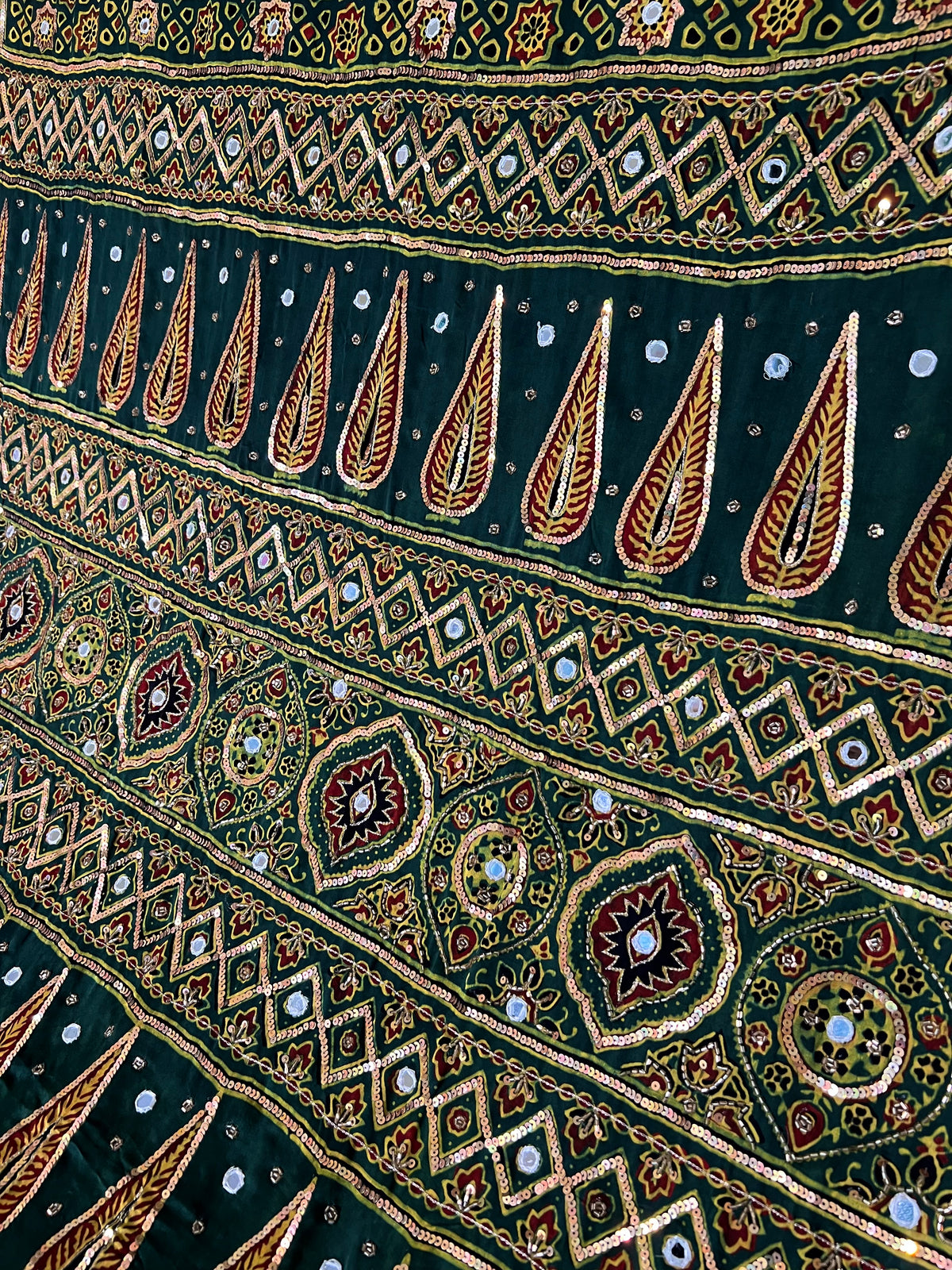 DIVINE JEWEL - Pure Modal Ajrakh Hand Embroidered Saree