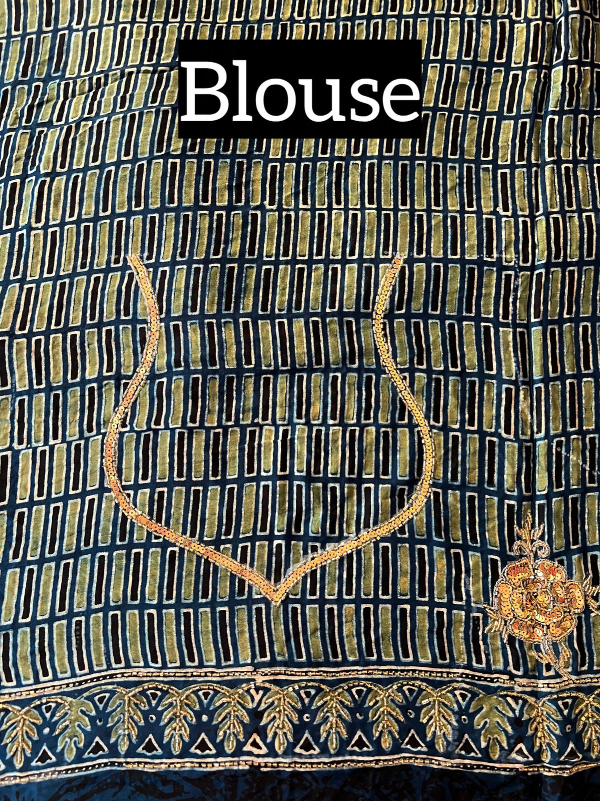 BUBBLEGUM ROSE - Pure Modal Ajrakh Hand Embroidered Saree