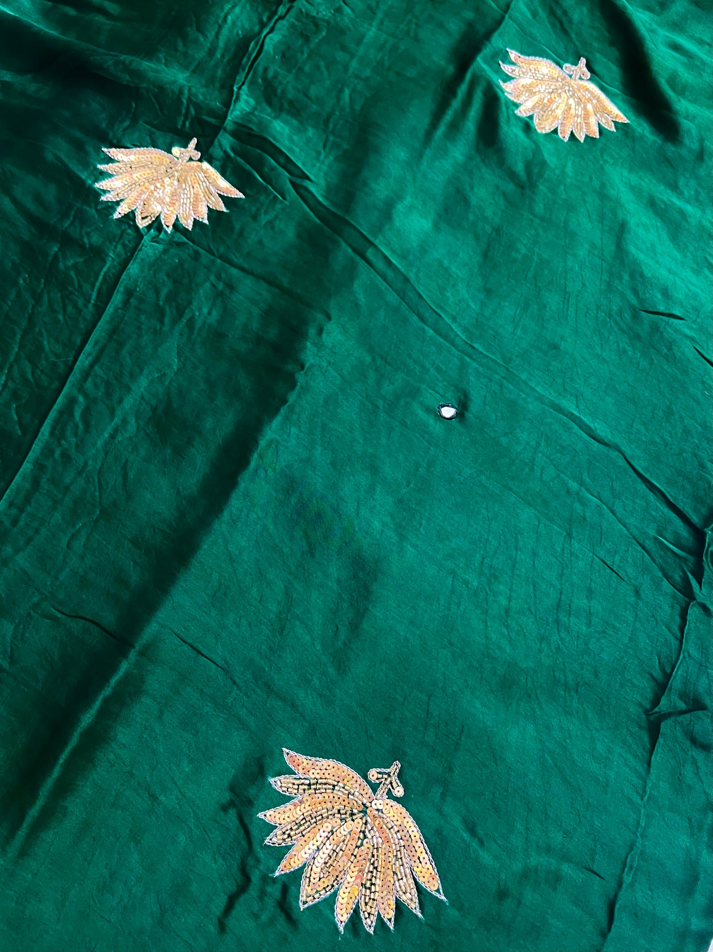 ENCHANTED LOTUS - Pure Modal Ajrakh Hand Embroidered Saree