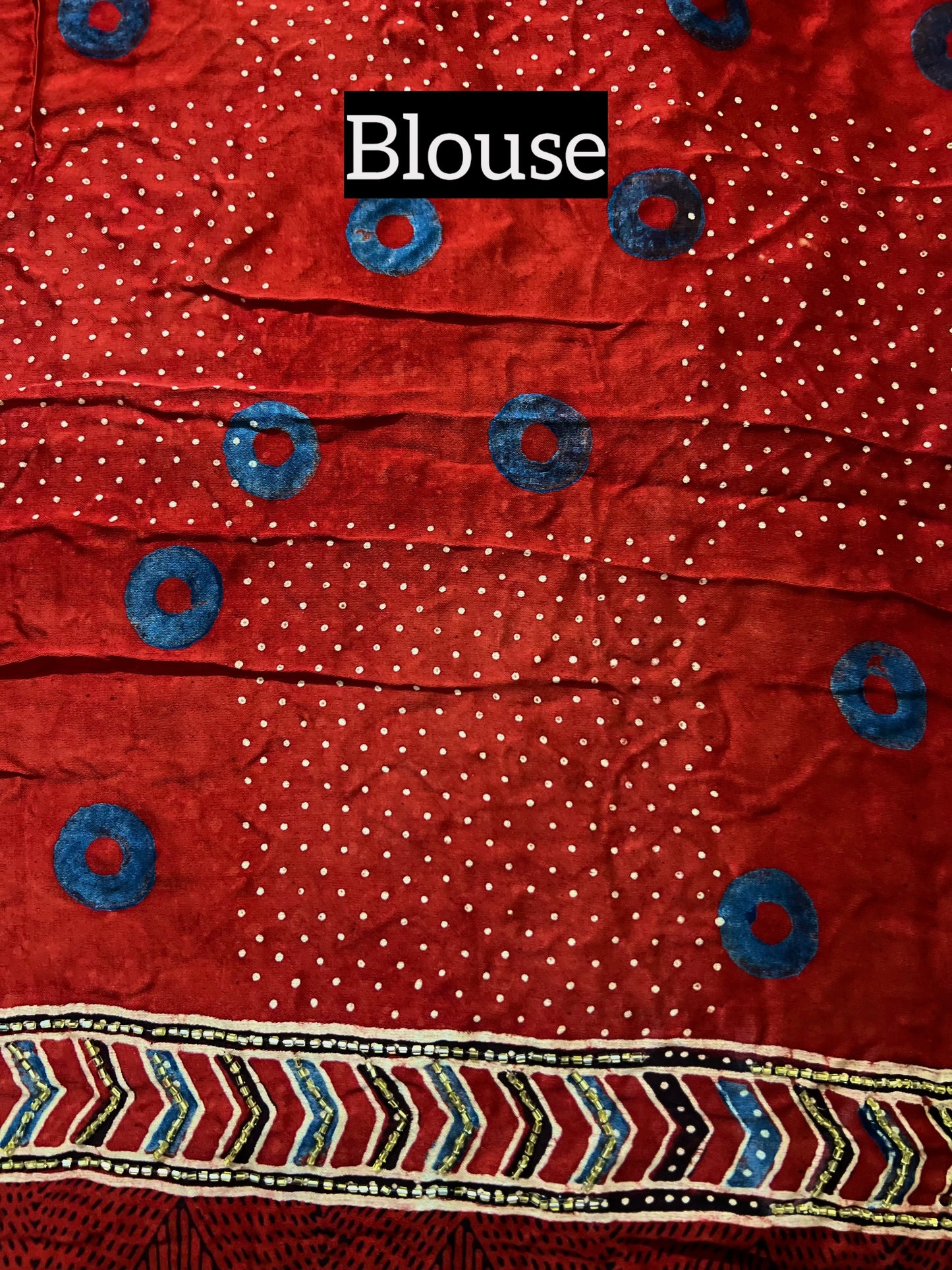 RUBY WHISPER - Pure Modal Ajrakh Hand Embroidered Saree