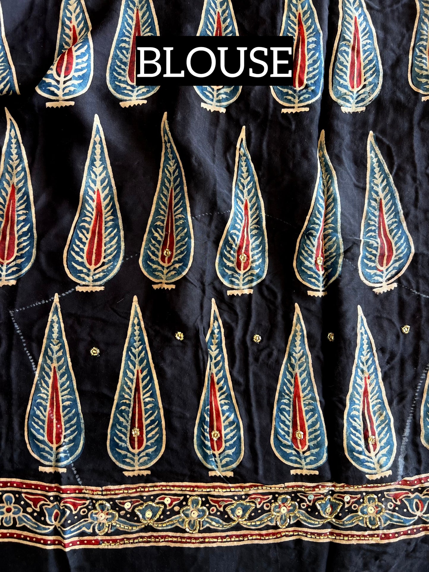 WILD ROSEWOOD - Pure Modal Ajrakh Hand Embroidered Saree