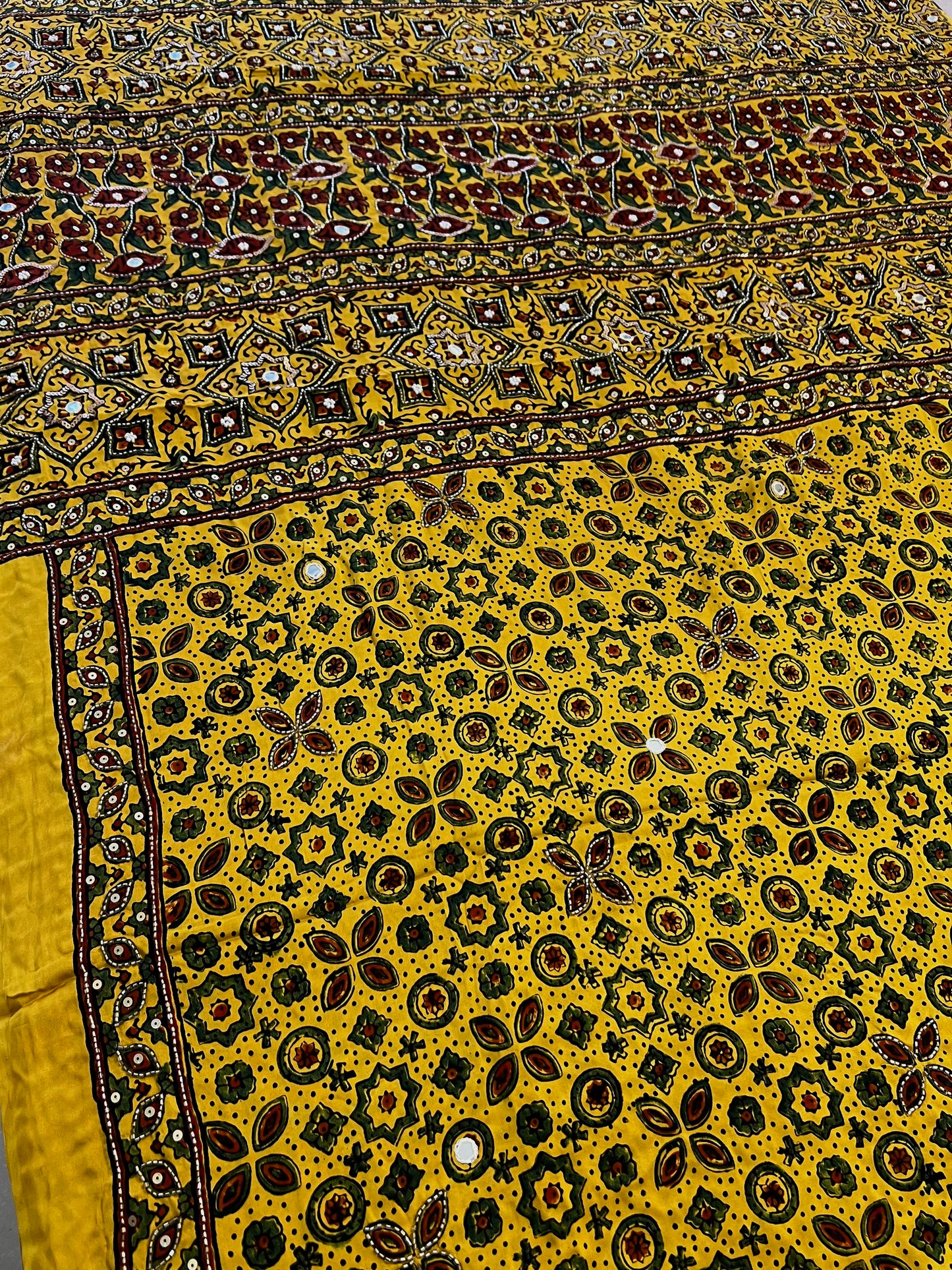 SUNNY DREAM - Pure Modal Ajrakh Hand Embroidered Saree