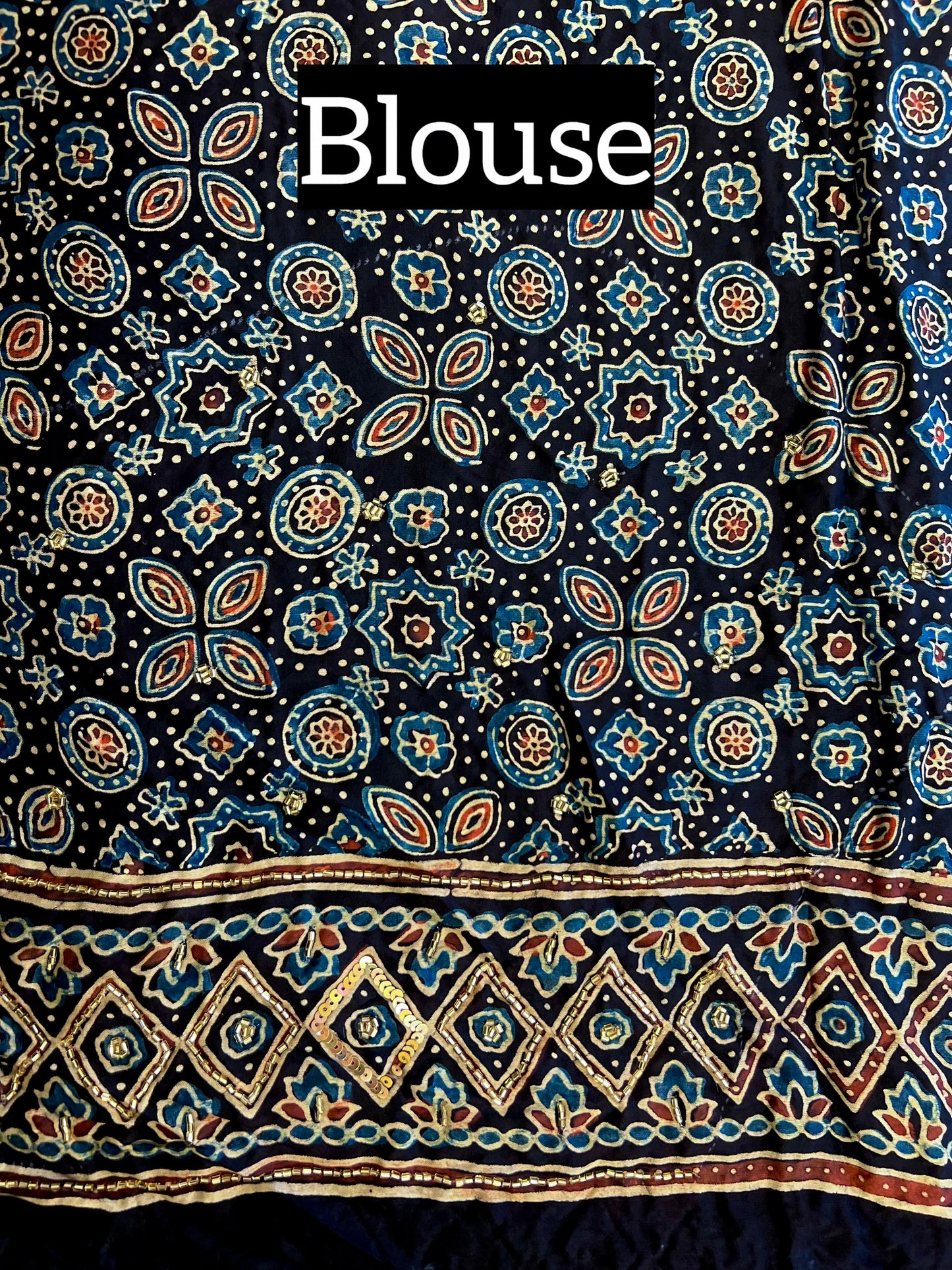 RED ROYALTY - Pure Modal Bandhani Ajrakh Hand Embroidered Saree