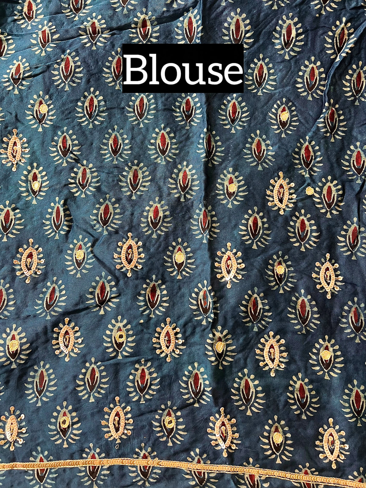 GREEN ROYALE BANDHANI - Pure Modal Bandhani Ajrakh Hand Embroidered Saree
