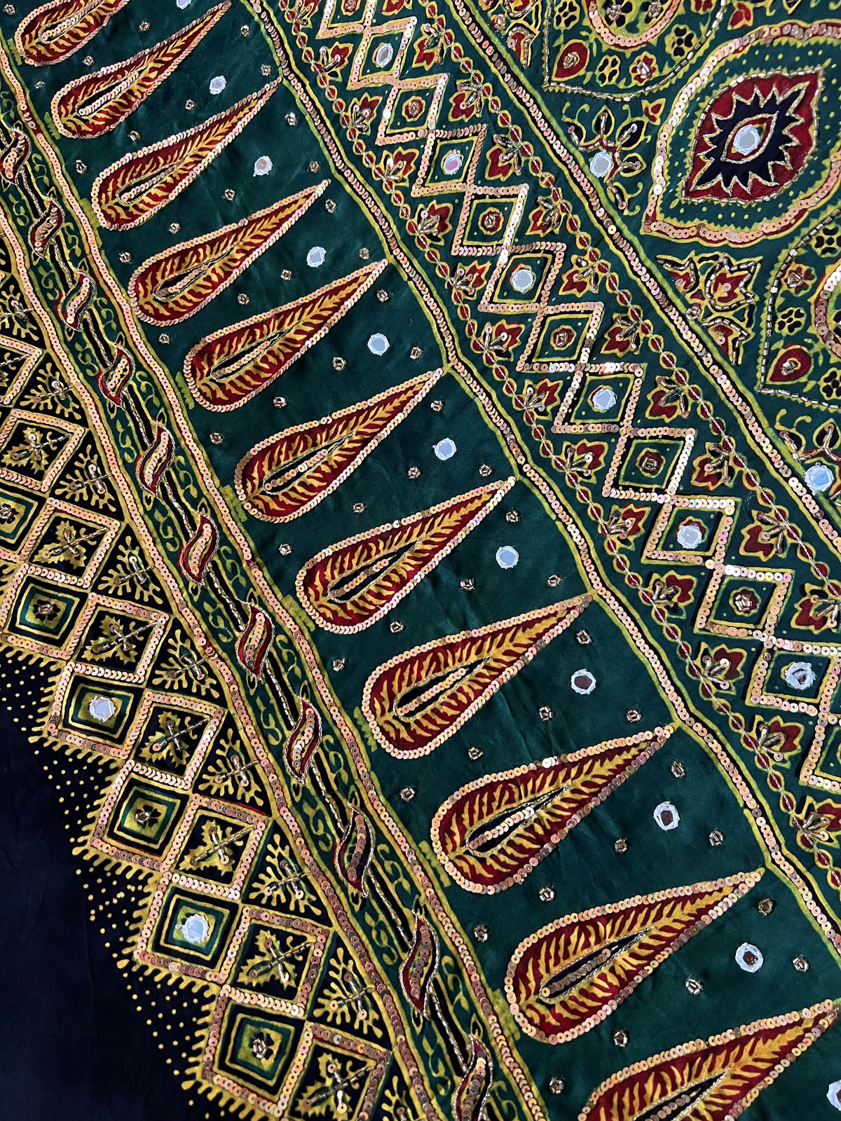 DIVINE JEWEL - Pure Modal Ajrakh Hand Embroidered Saree