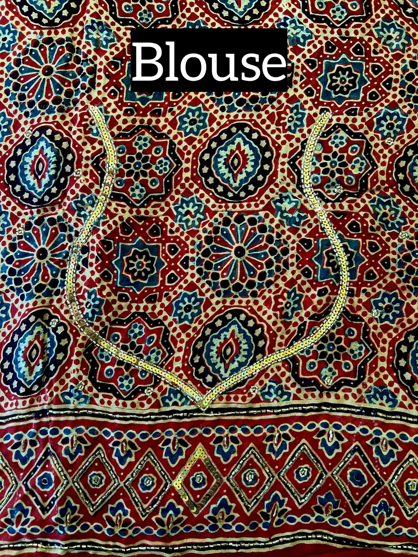 GREEN REGALIA - Pure Modal Bandhani Ajrakh Hand Embroidered Saree