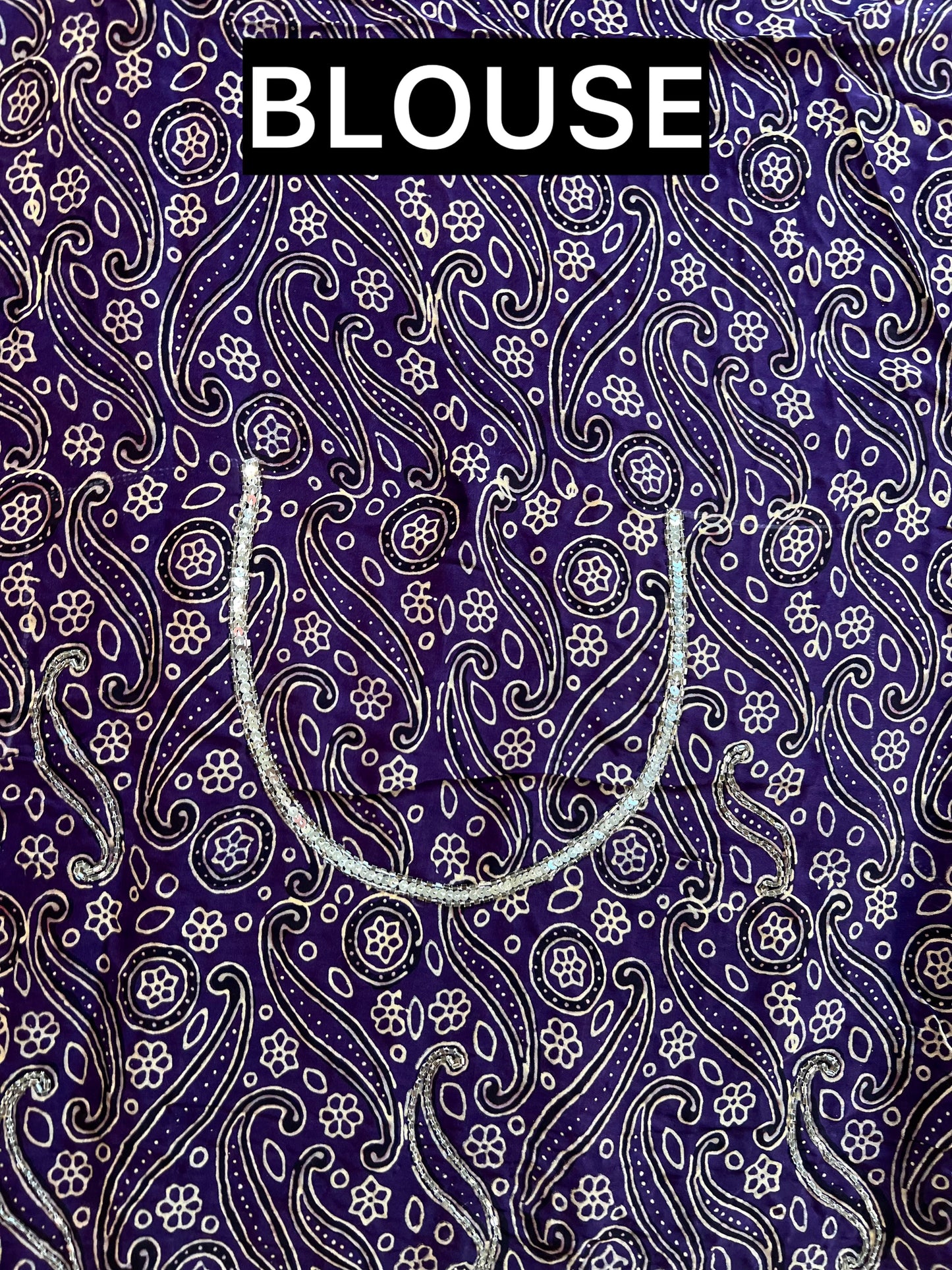 PURPLE STARDUST - Pure Modal Ajrakh Hand Embroidered Saree