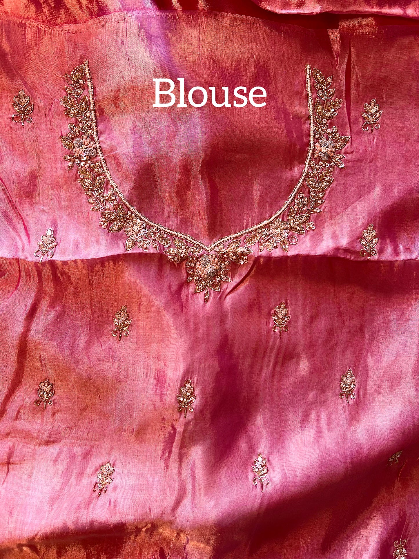 SHABNAM - Pure Chinnon Satin Zardosi Pitta Hand Embroidered Saree