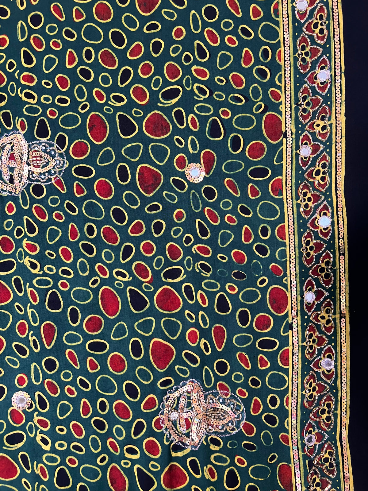 SPARKLE RUSH - Pure Modal Ajrakh Hand Embroidered Saree