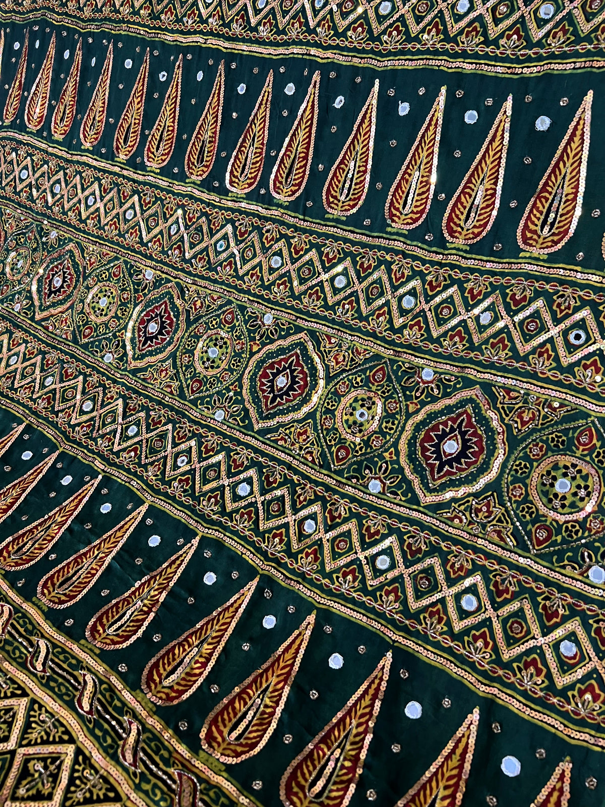 DIVINE JEWEL - Pure Modal Ajrakh Hand Embroidered Saree