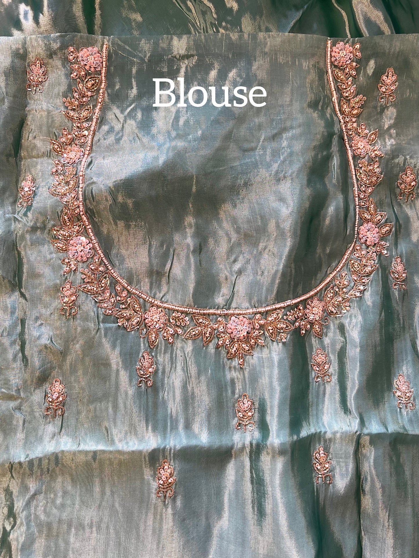 ZUBAIDAA - Pure Chinnon Satin Zardosi Pitta Hand Embroidered Saree