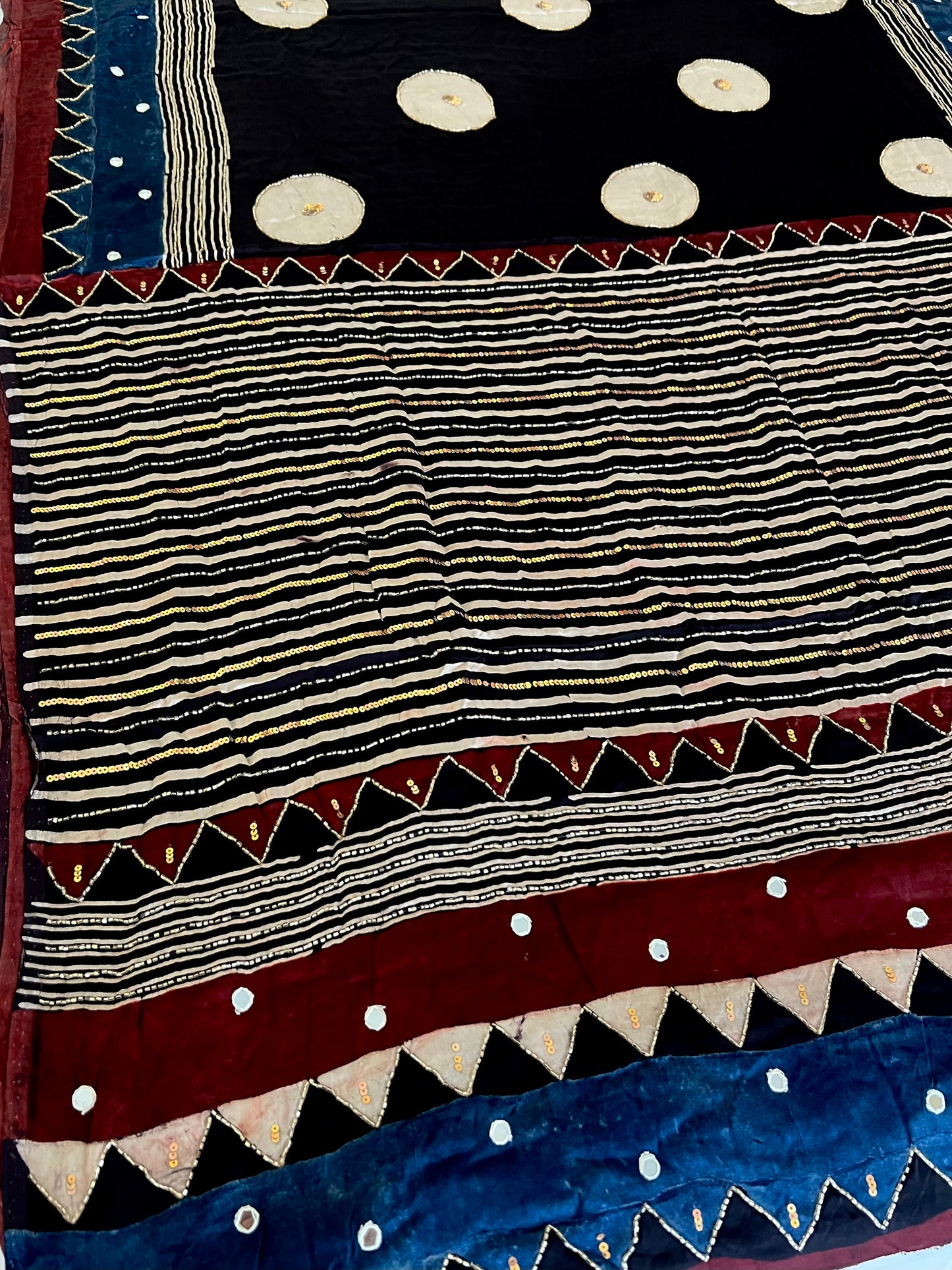 BLACK OPAL - Pure Modal Ajrakh Hand Embroidered Saree