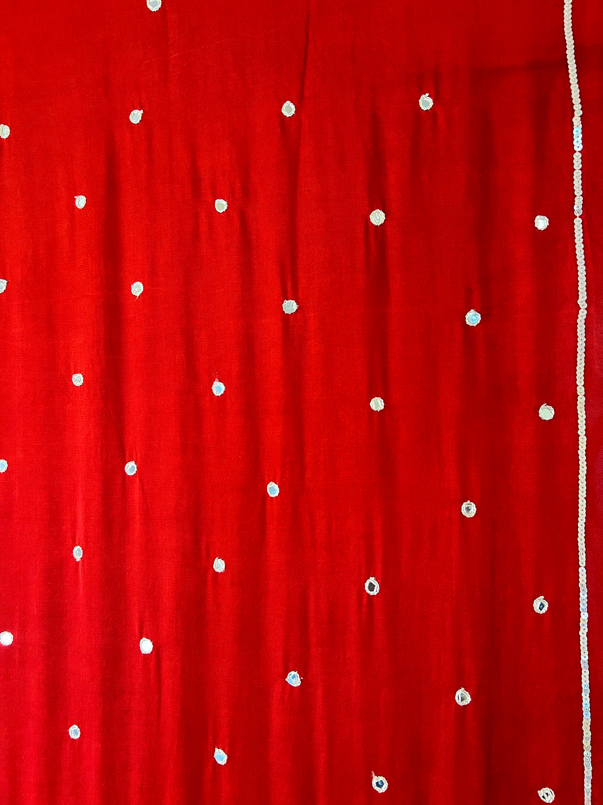 RUBY STARDUST - Pure Modal Ajrakh Hand Embroidered Saree