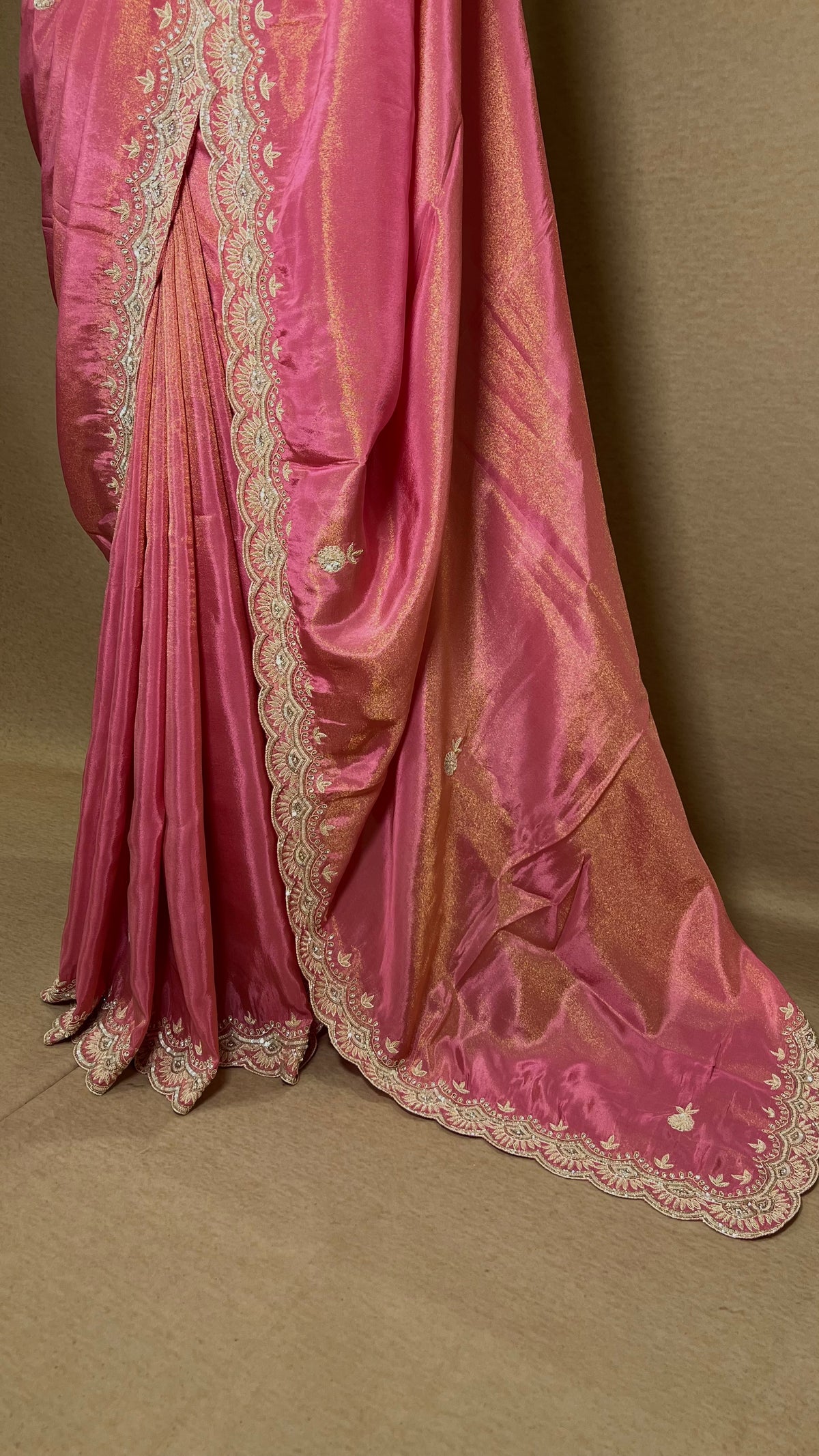 DEVYANI - Pure Tissue Zardosi Hand Embroidered Saree