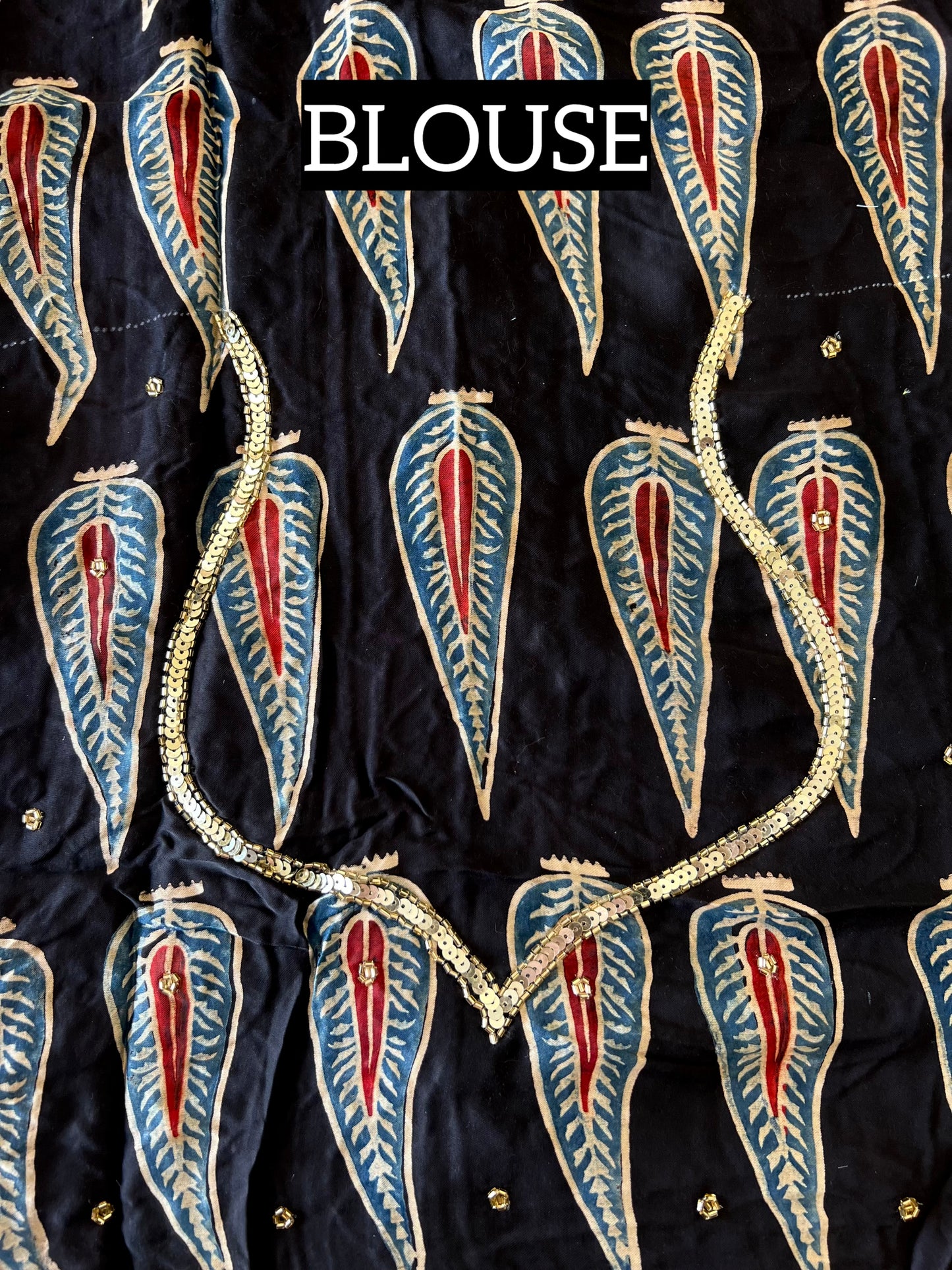 WILD ROSEWOOD - Pure Modal Ajrakh Hand Embroidered Saree