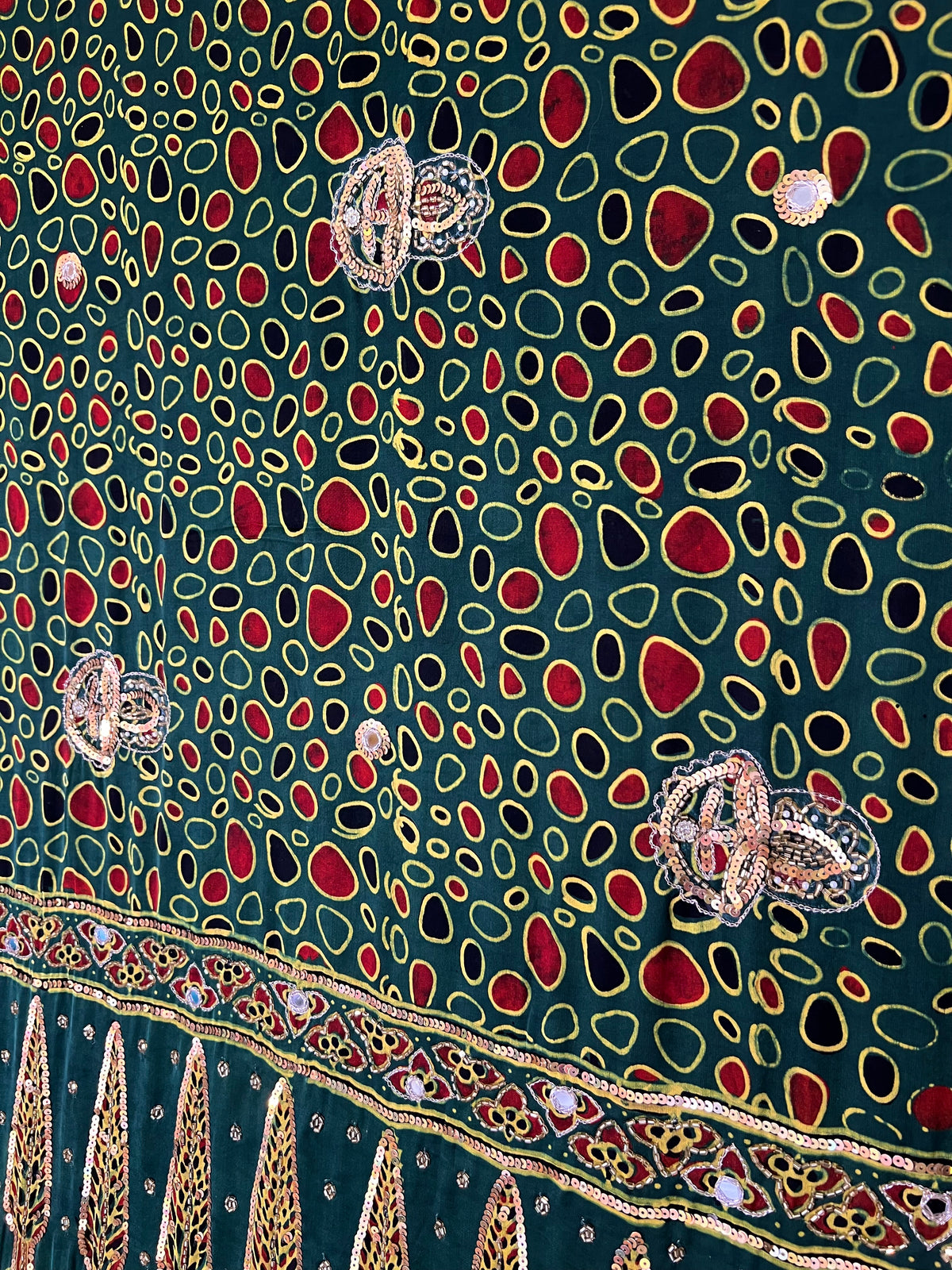 SPARKLE RUSH - Pure Modal Ajrakh Hand Embroidered Saree