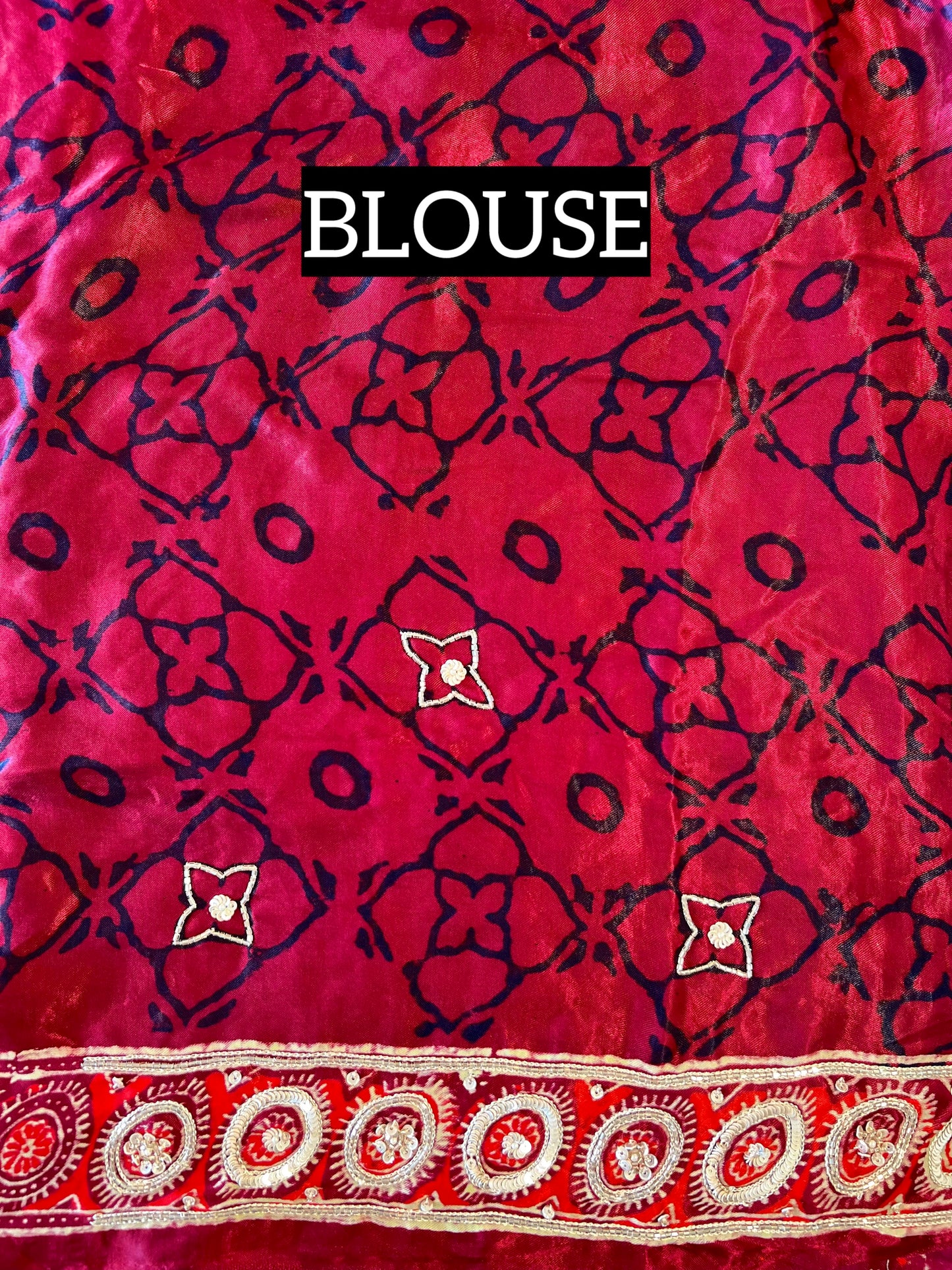 ROYAL GARNET - Pure Modal Ajrakh Hand Embroidered Saree