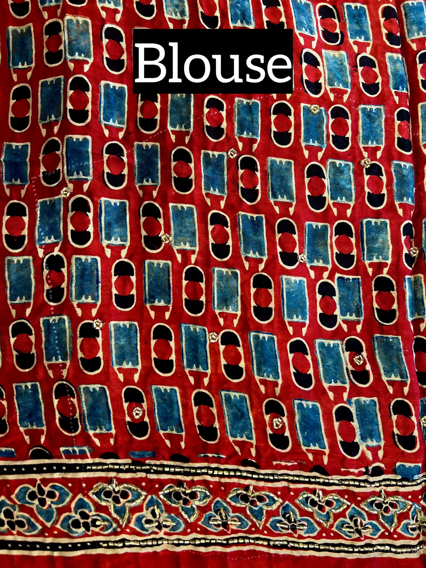 GREEN GRANDEUR - Pure Modal Bandhani Ajrakh Hand Embroidered Saree