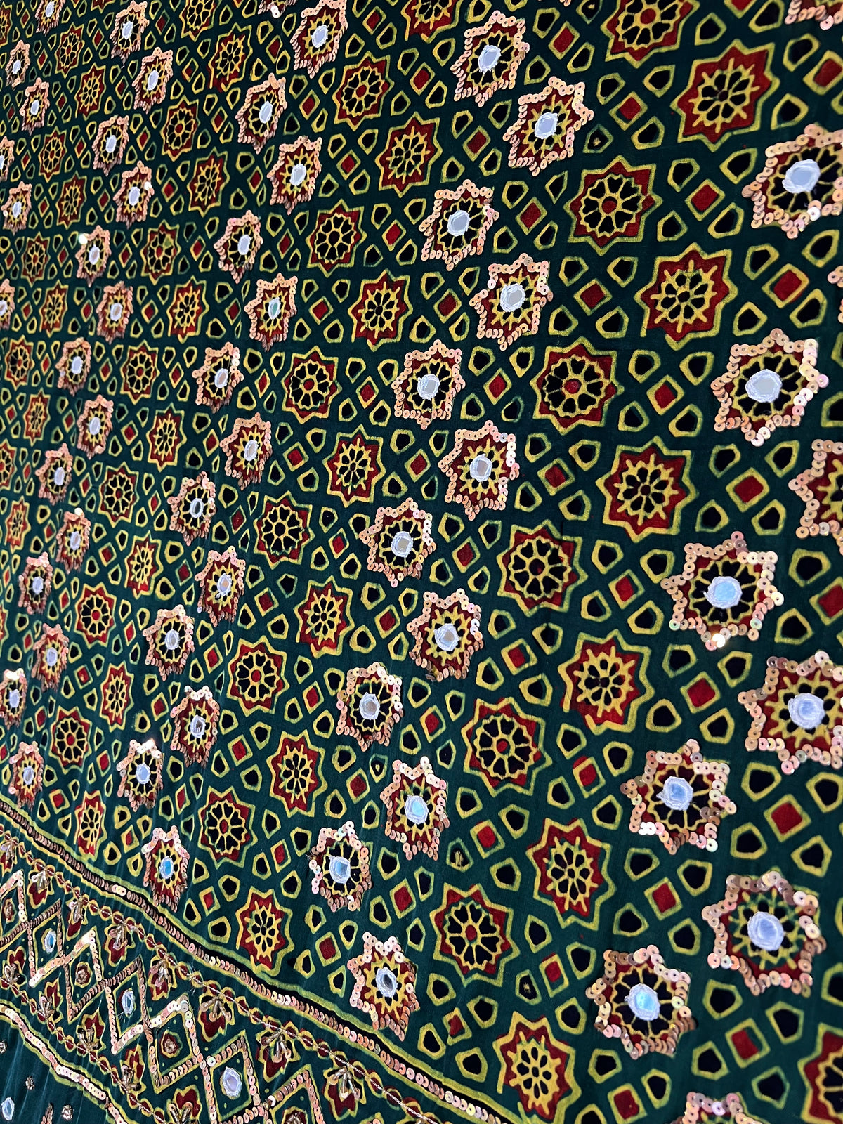 DIVINE JEWEL - Pure Modal Ajrakh Hand Embroidered Saree