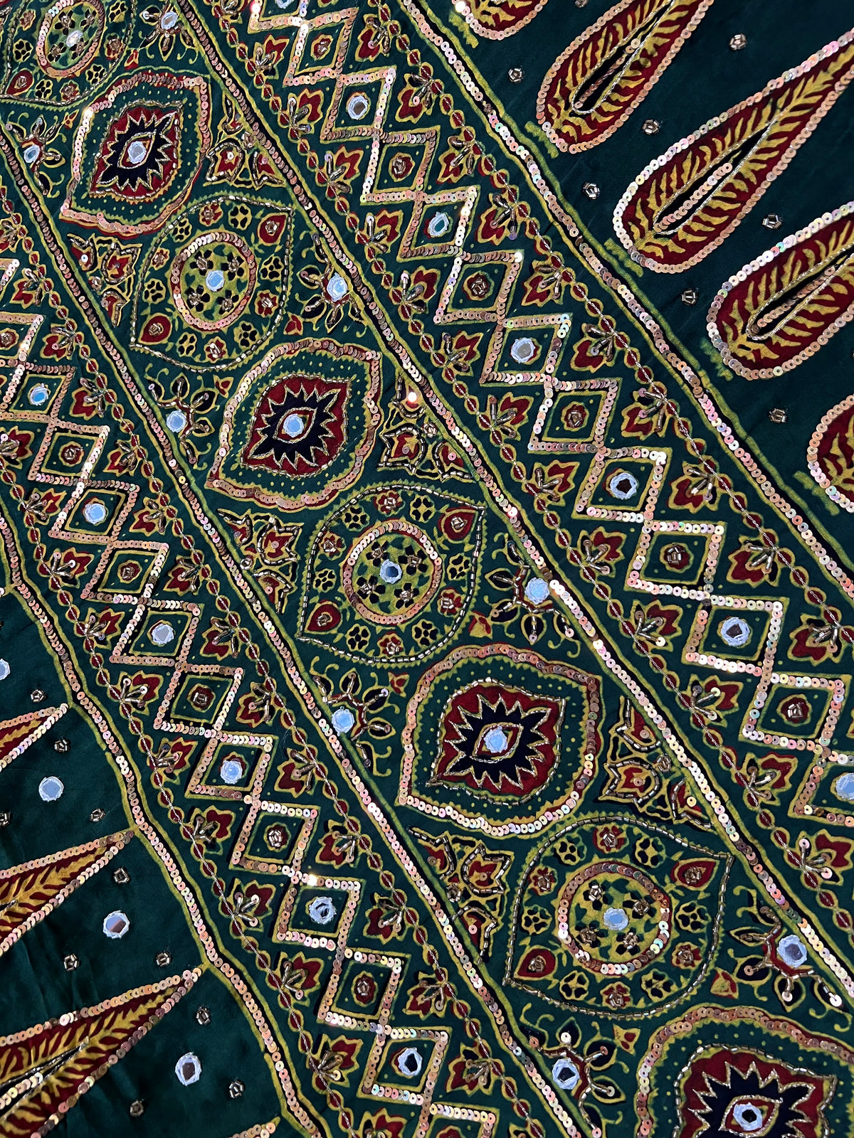 DIVINE JEWEL - Pure Modal Ajrakh Hand Embroidered Saree