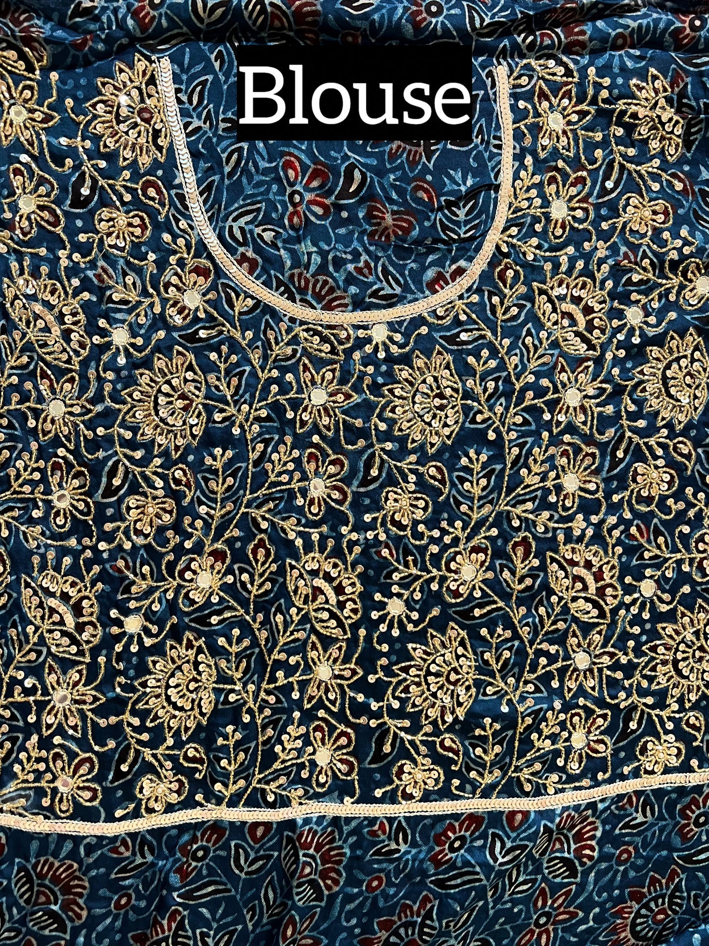 RED ROYALE BANDHANI - Pure Modal Bandhani Ajrakh Hand Embroidered Saree